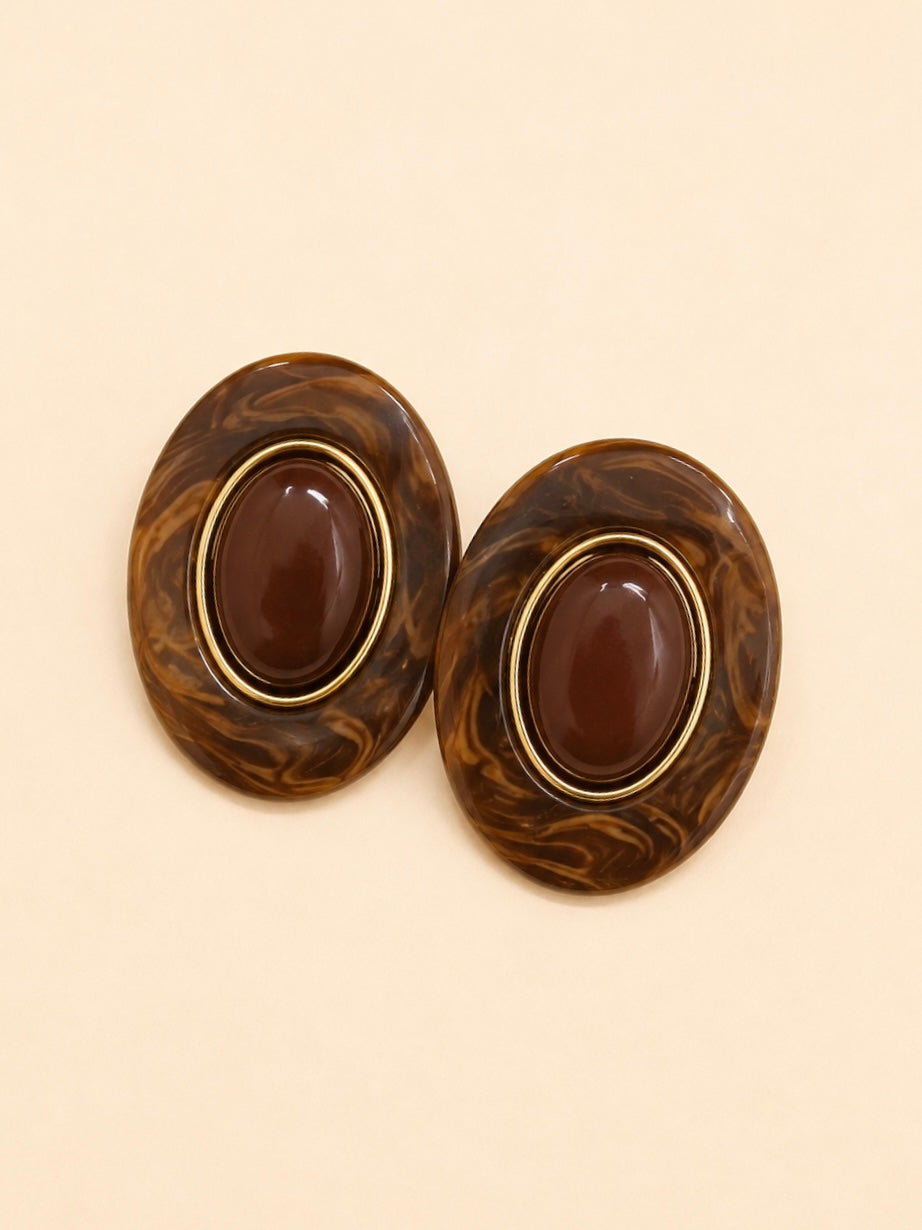James Oval Stud Earrings
