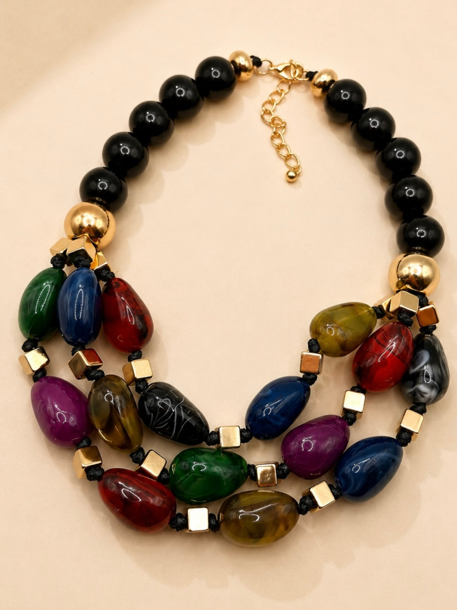 Zara Multi Strand Beaded Necklace