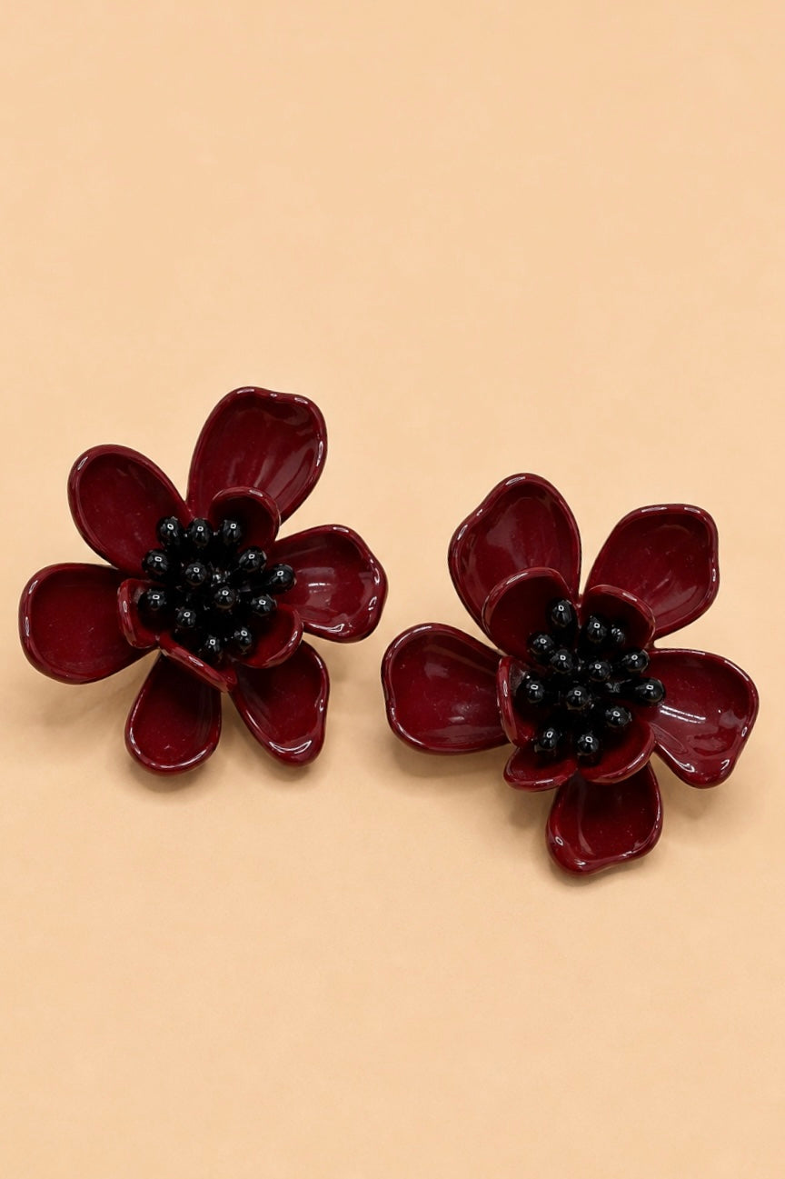 August Resin Flower Statement Earrings