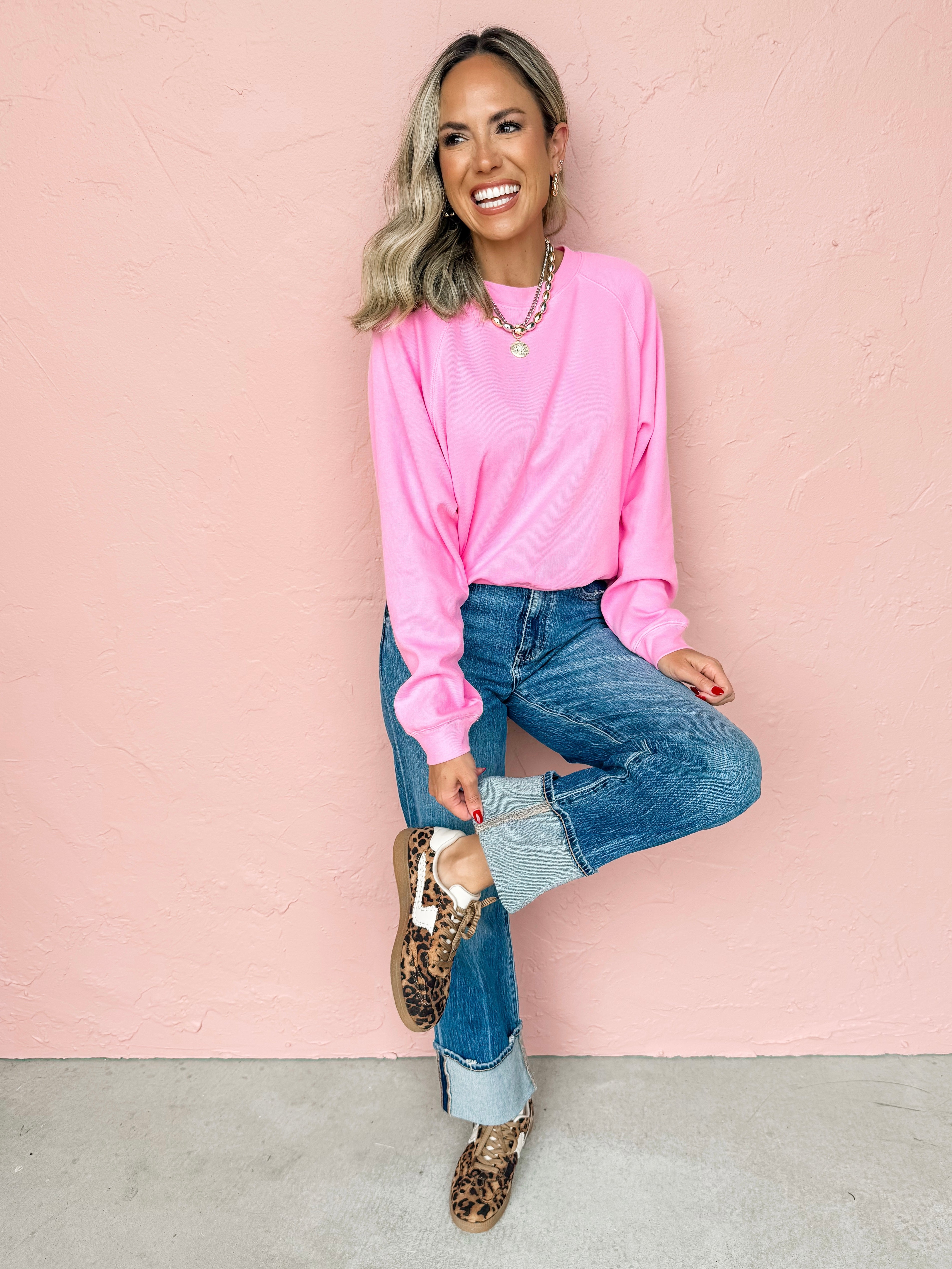 A Path To Follow Lightweight Sweatshirt-Pink