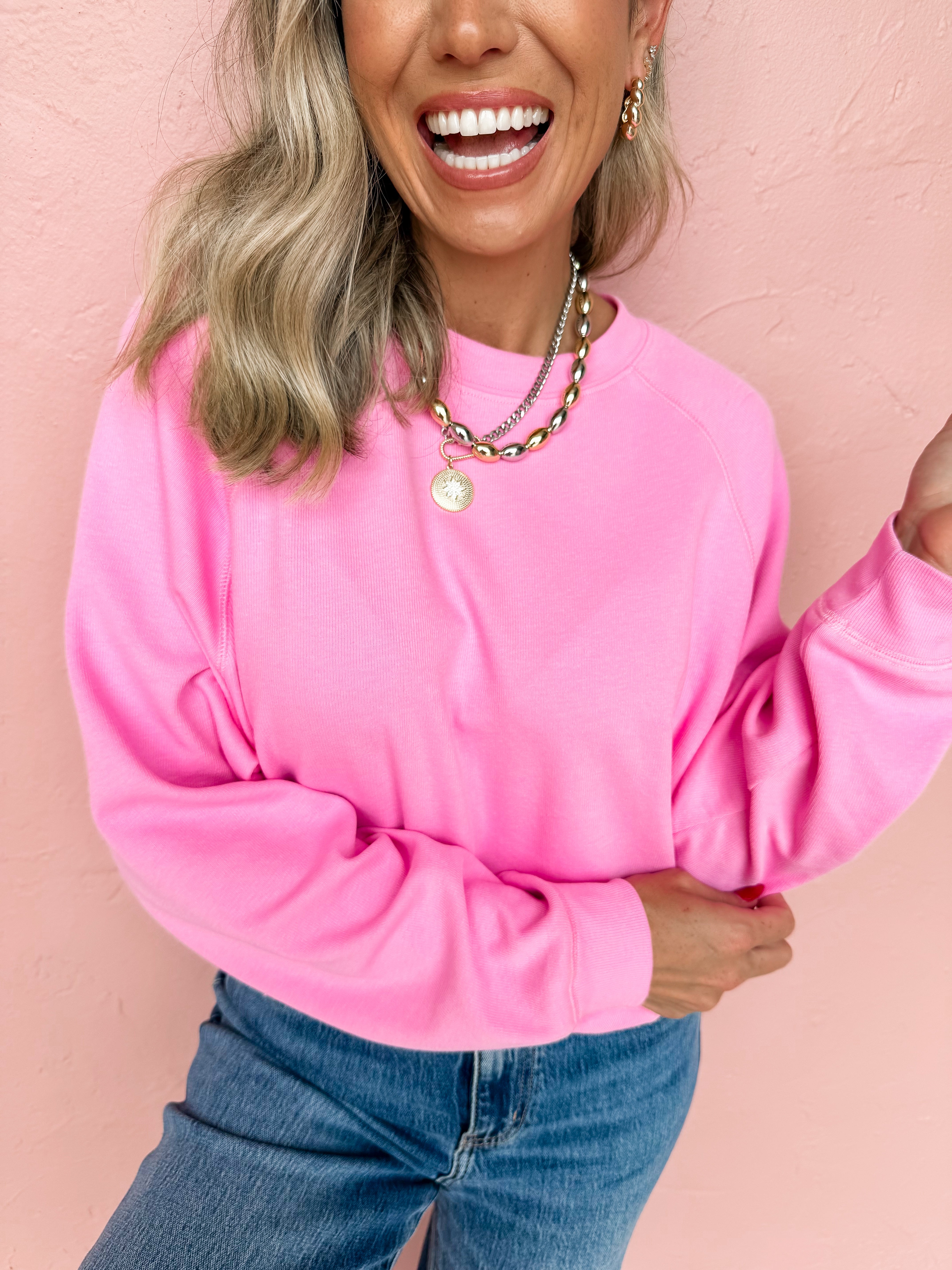 A Path To Follow Lightweight Sweatshirt-Pink