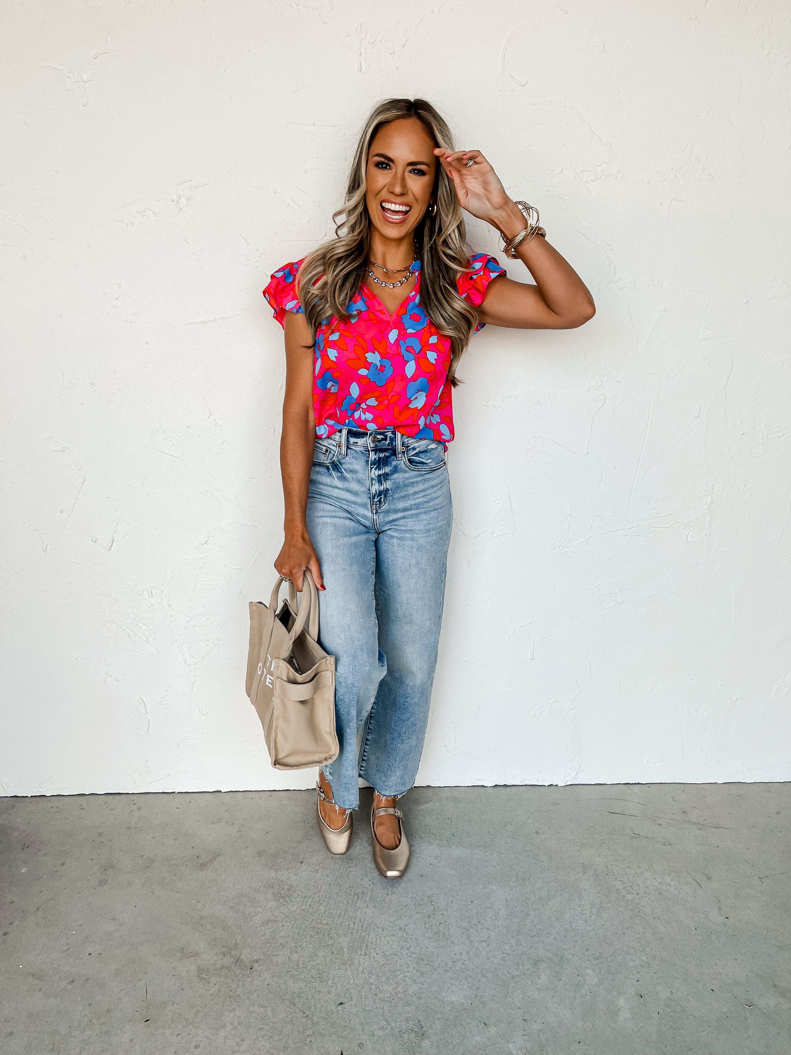A Special Gift Floral Ruffle Top