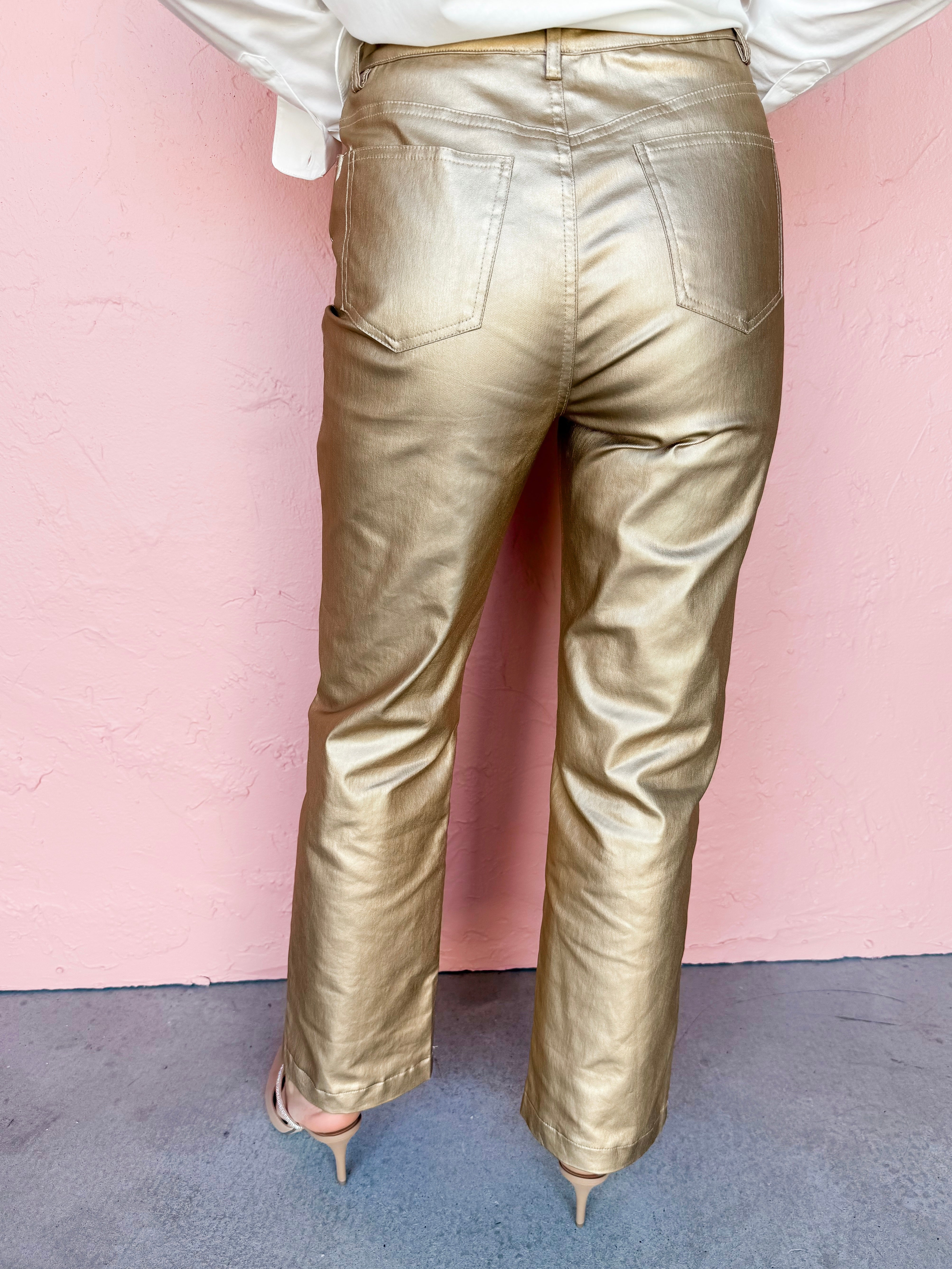 Admired Effect Metallic Pants