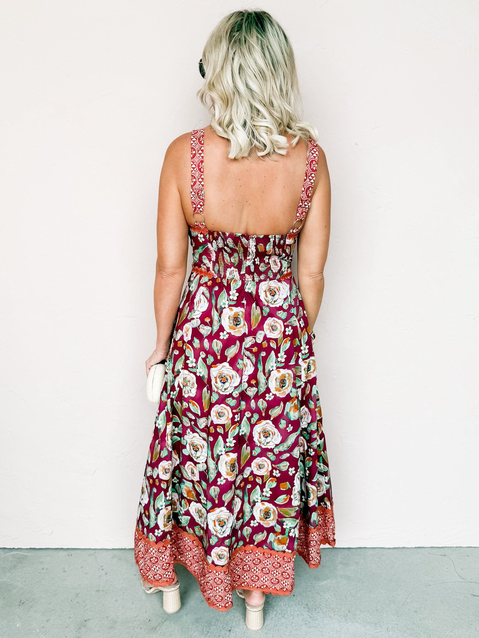 Afternoon Blooms Floral Sleeveless Midi Dress