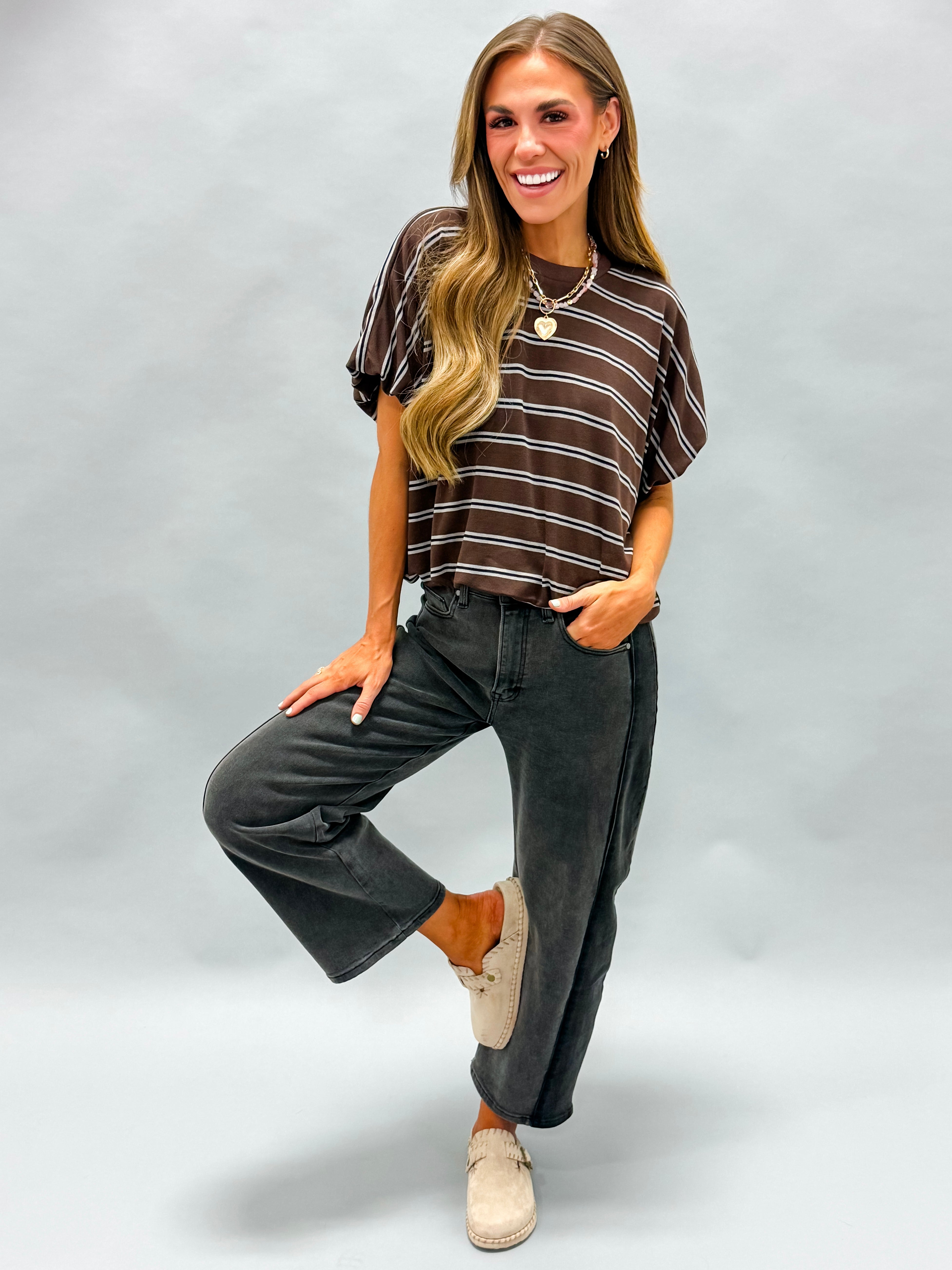 Ainsley Texture Knit Bubble Hem Top