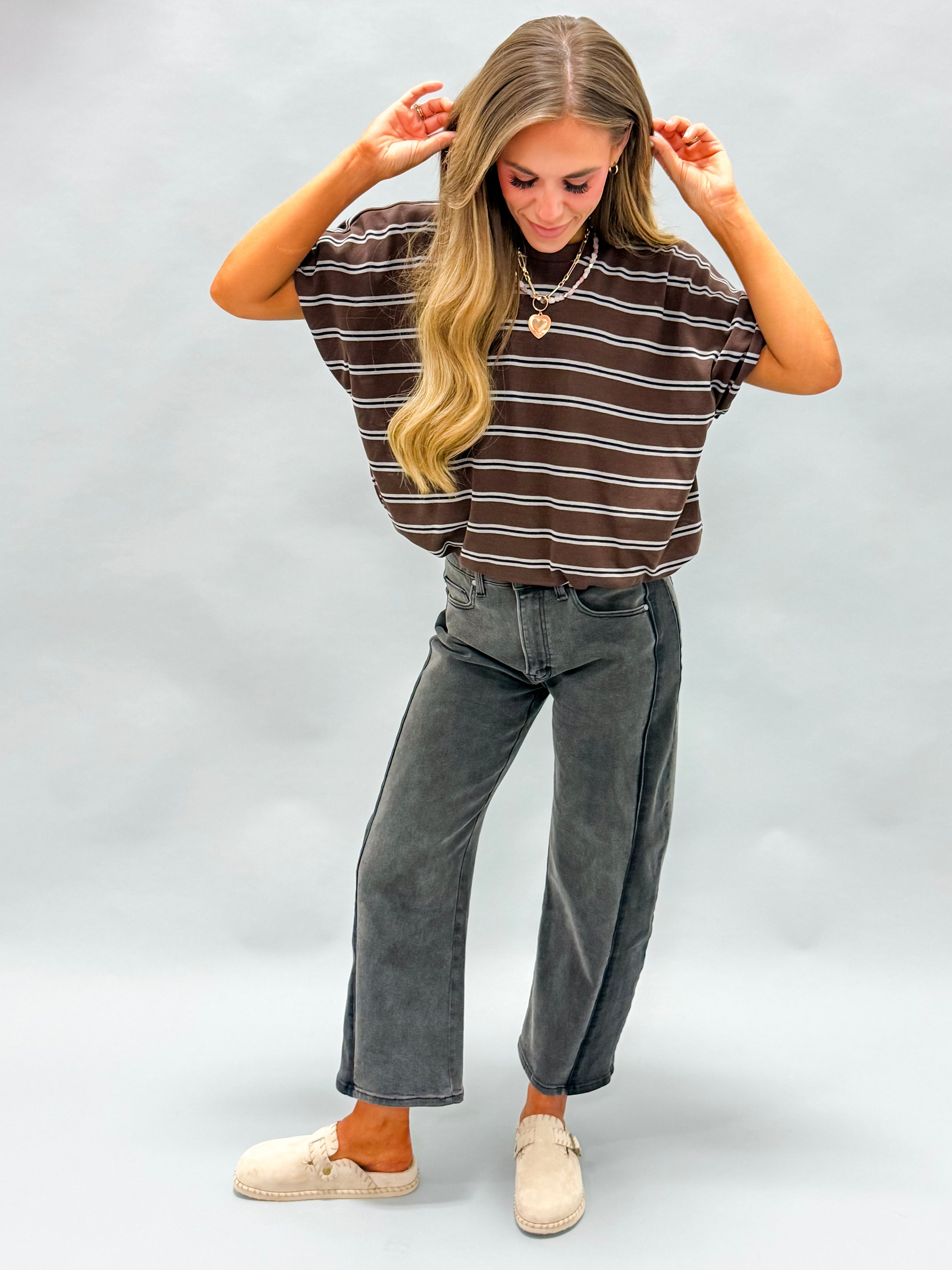 Ainsley Texture Knit Bubble Hem Top