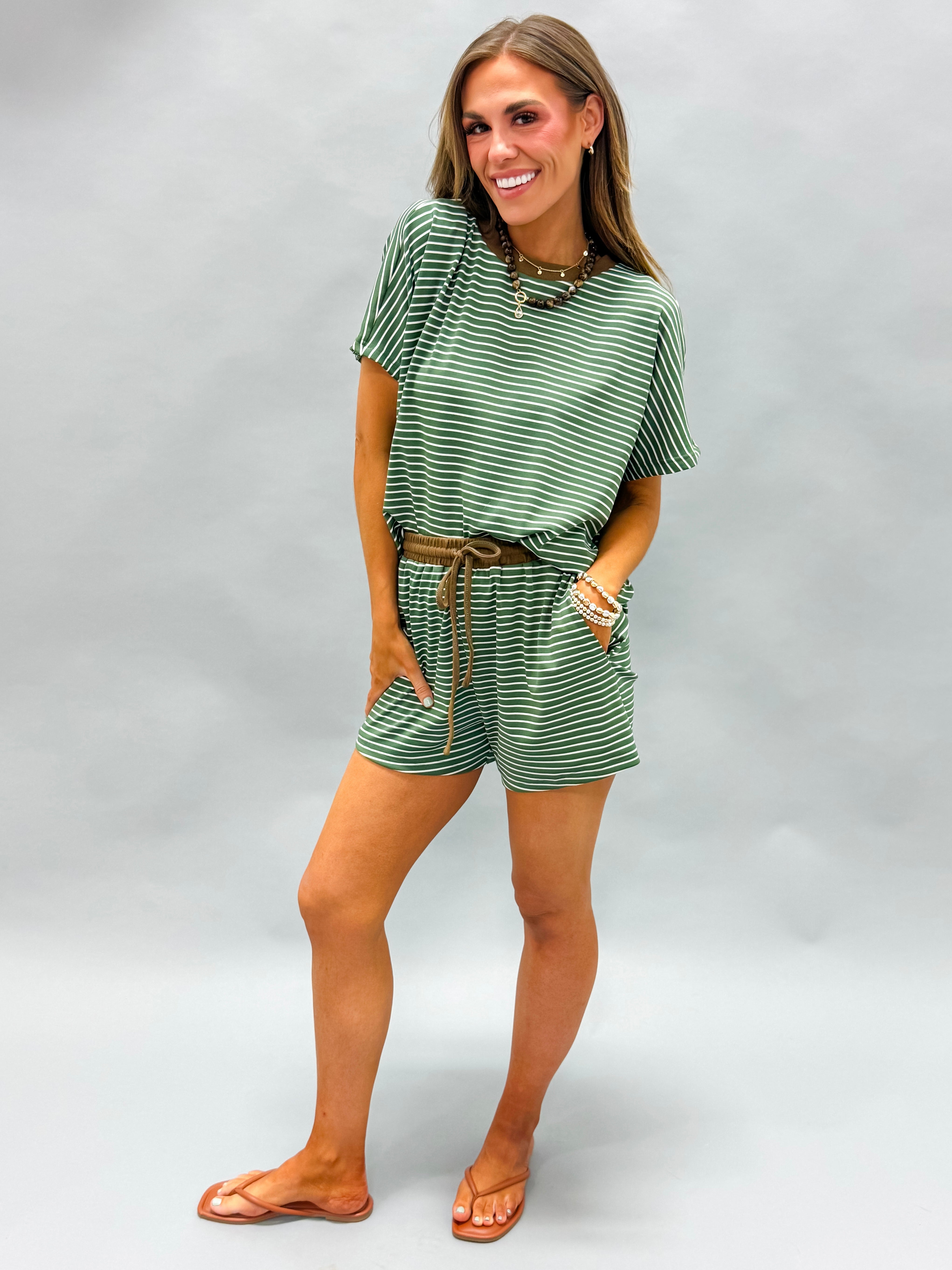 Alexa Stripe Loose Fit Short Set