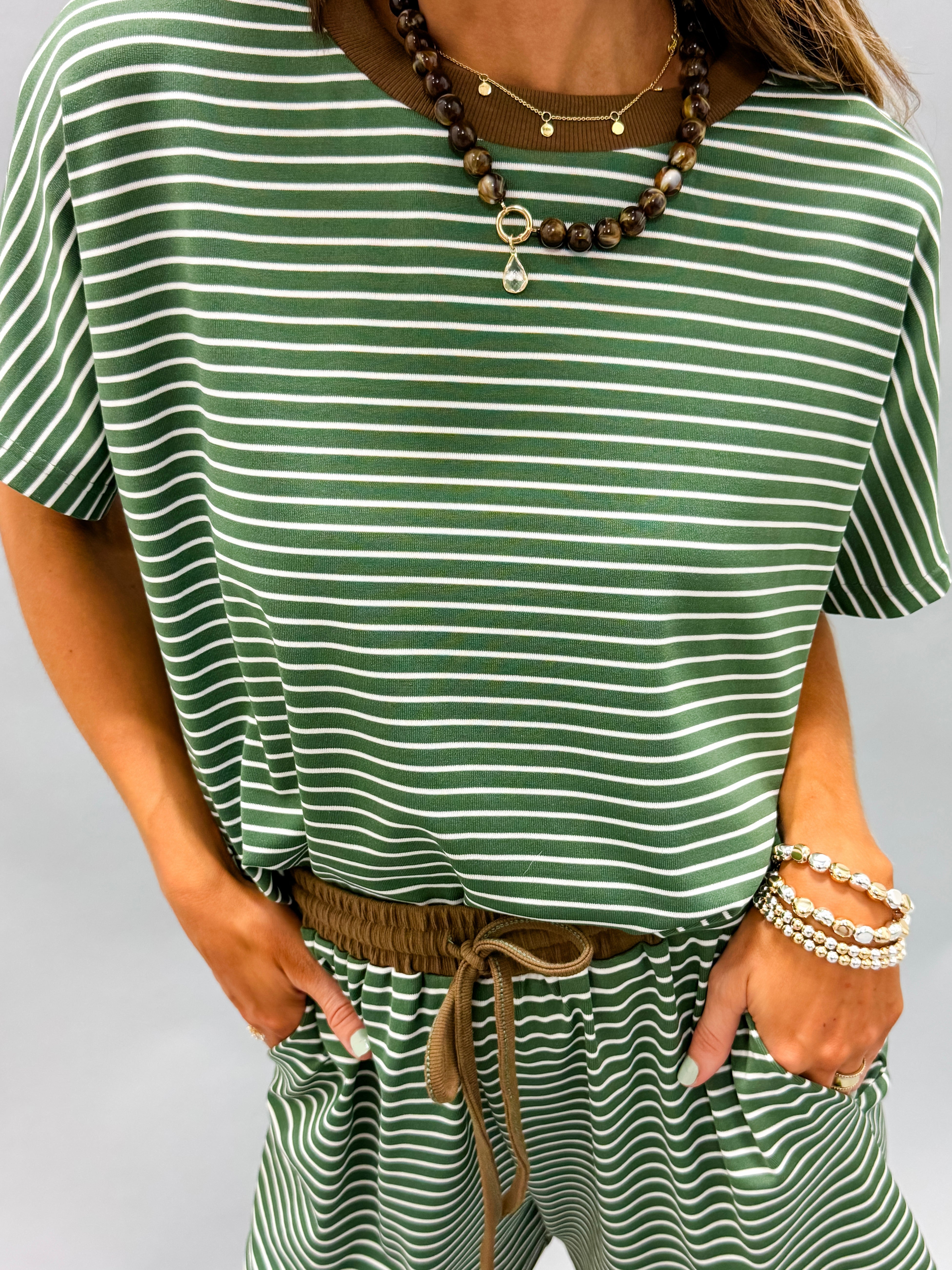 Alexa Stripe Loose Fit Short Set