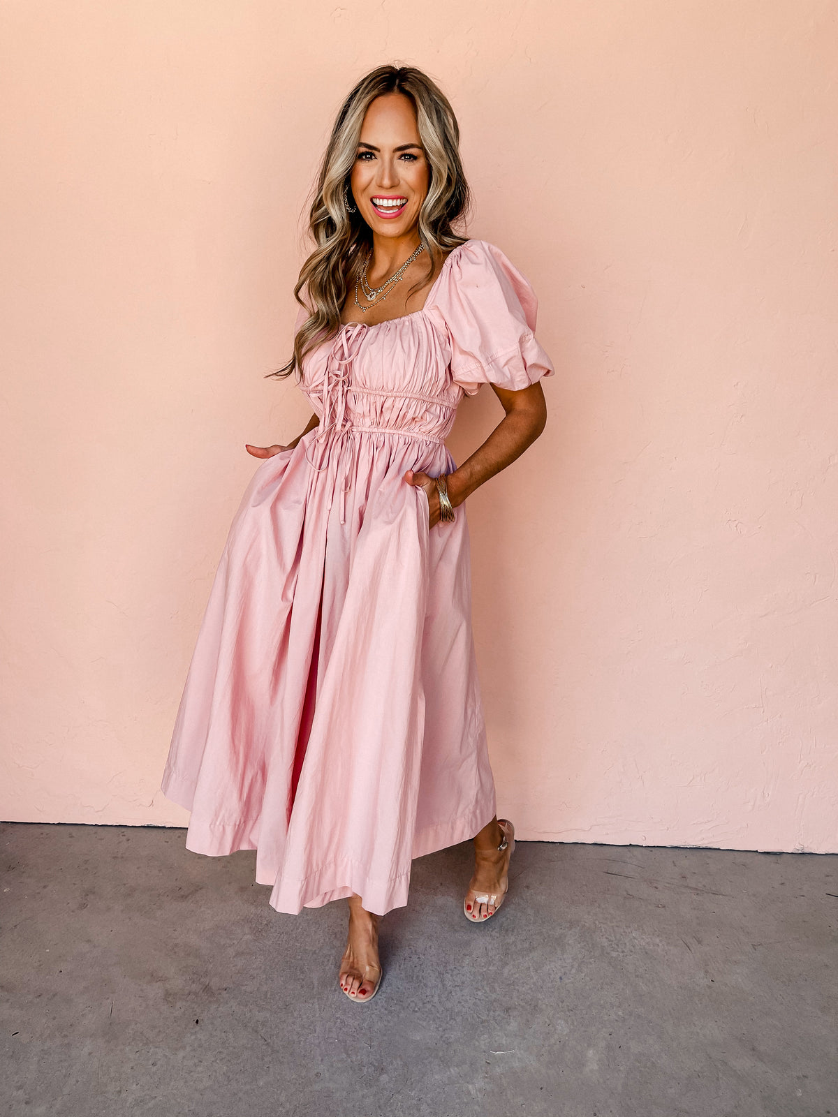 All About Love Puff Sleeve Midi Dress