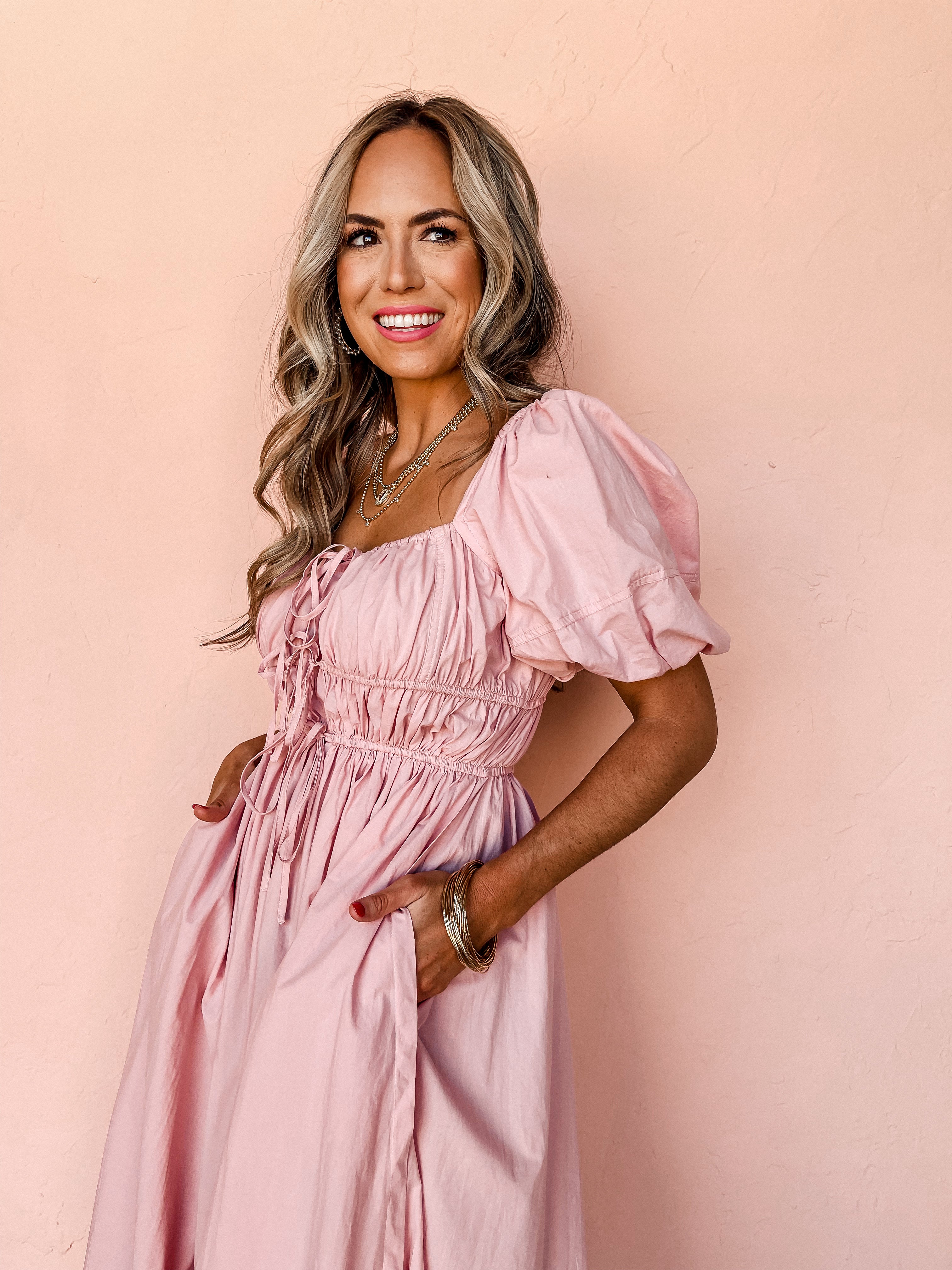 All About Love Puff Sleeve Midi Dress
