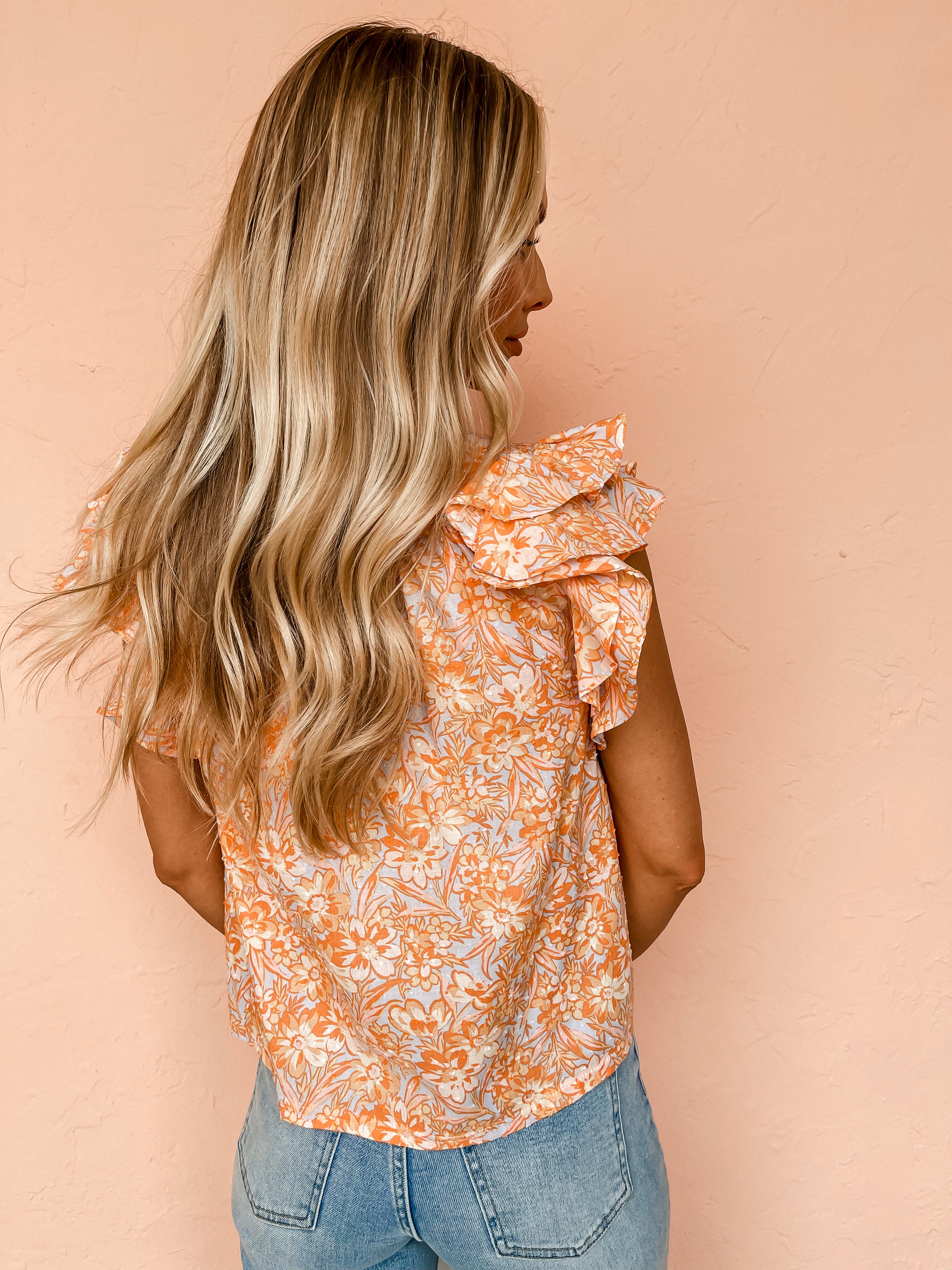 All About Spring Ruffled Sleeve Top
