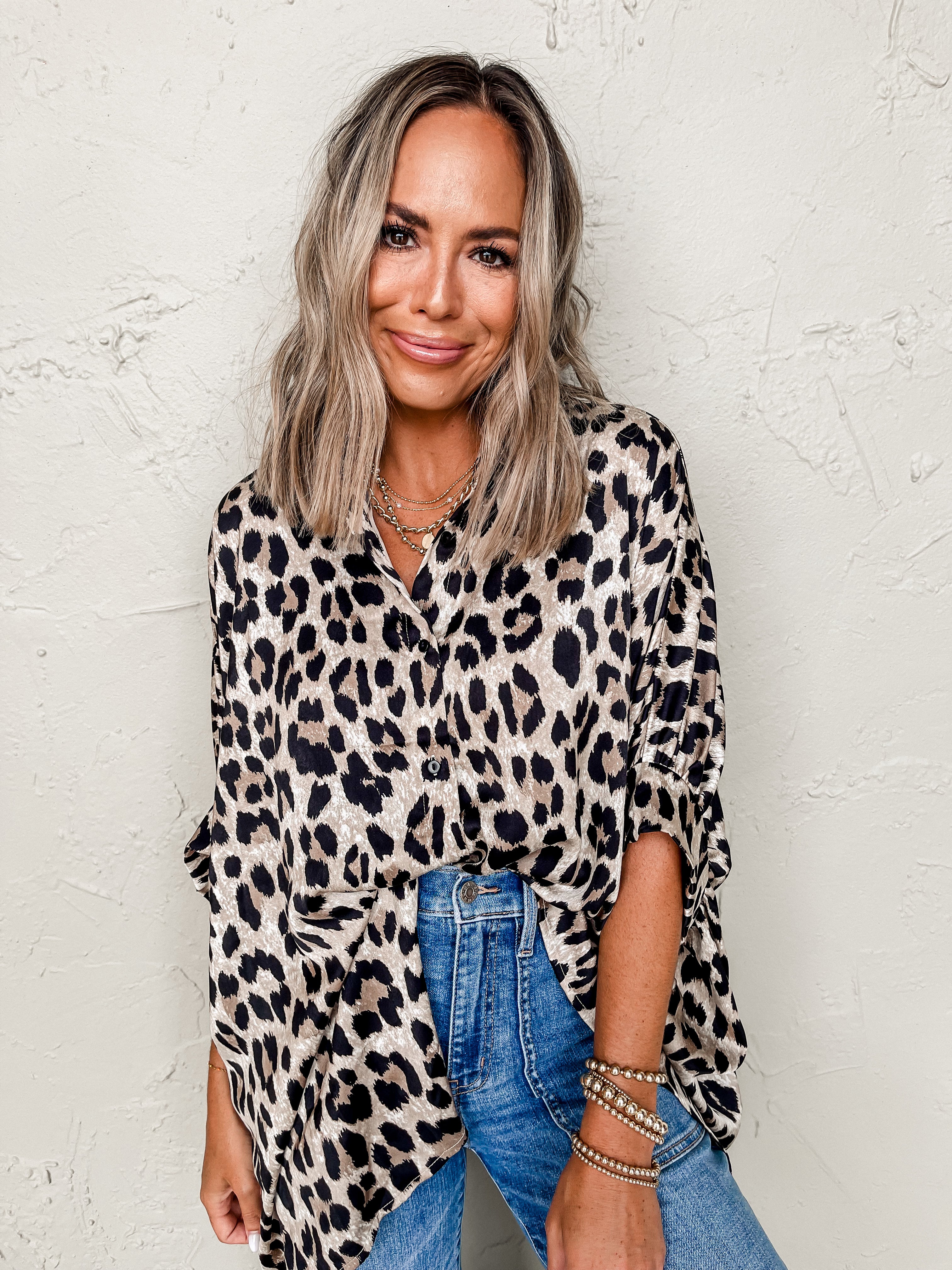 All In Theory Leopard Oversized Top