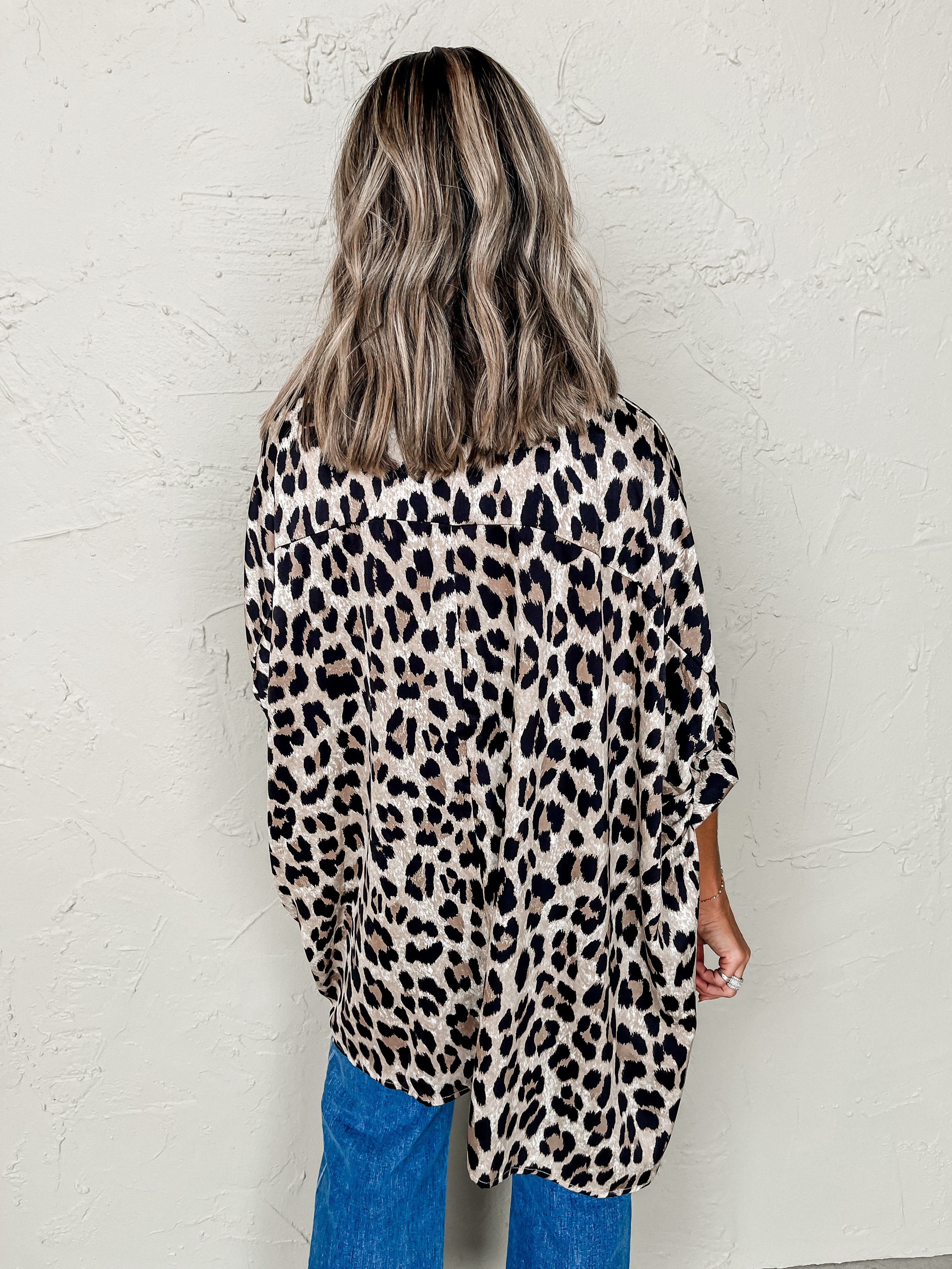 All In Theory Leopard Oversized Top