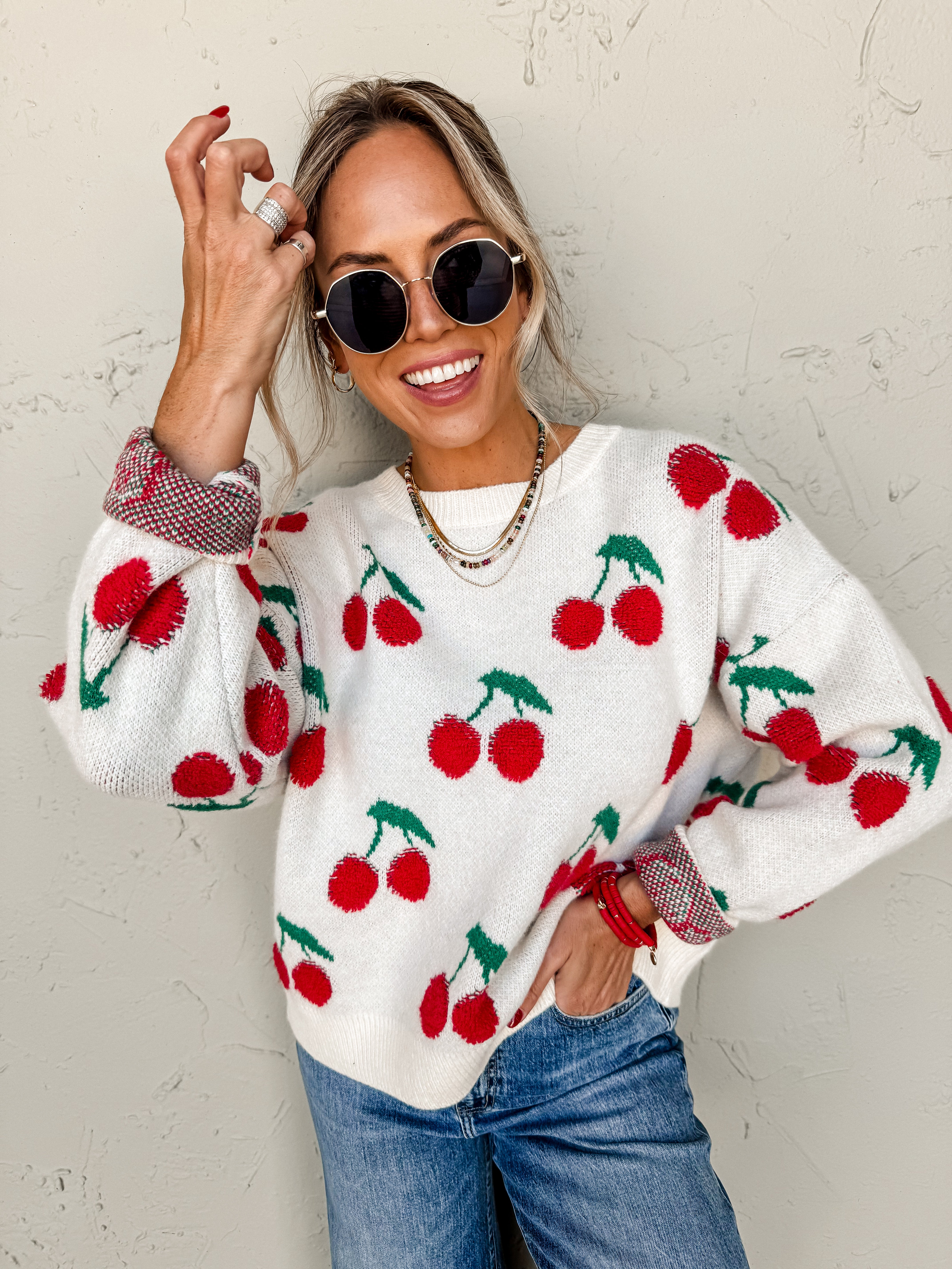 All The Cherries Knit Sweater