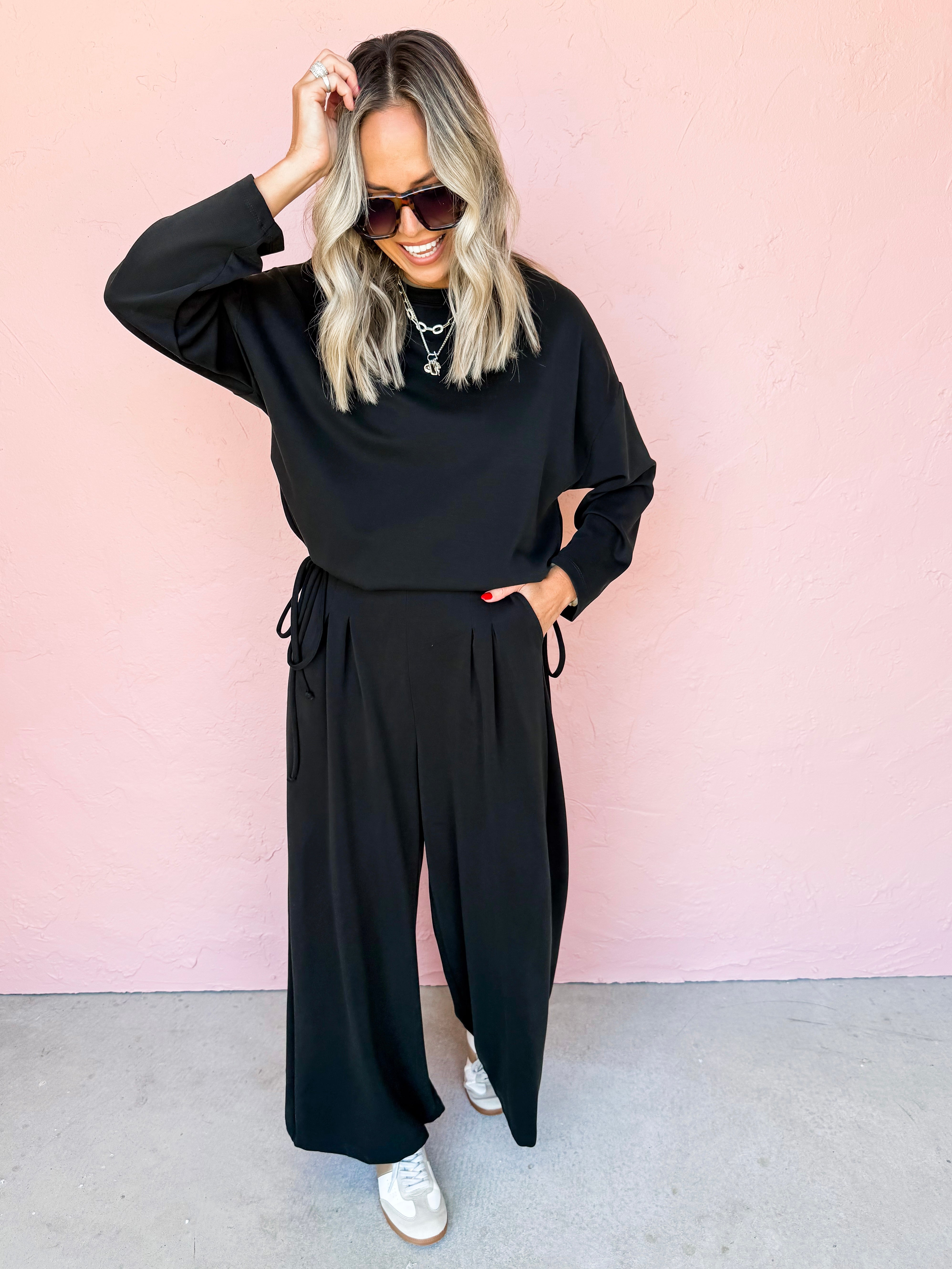 Walk My Way Pleated Wide Leg Pant