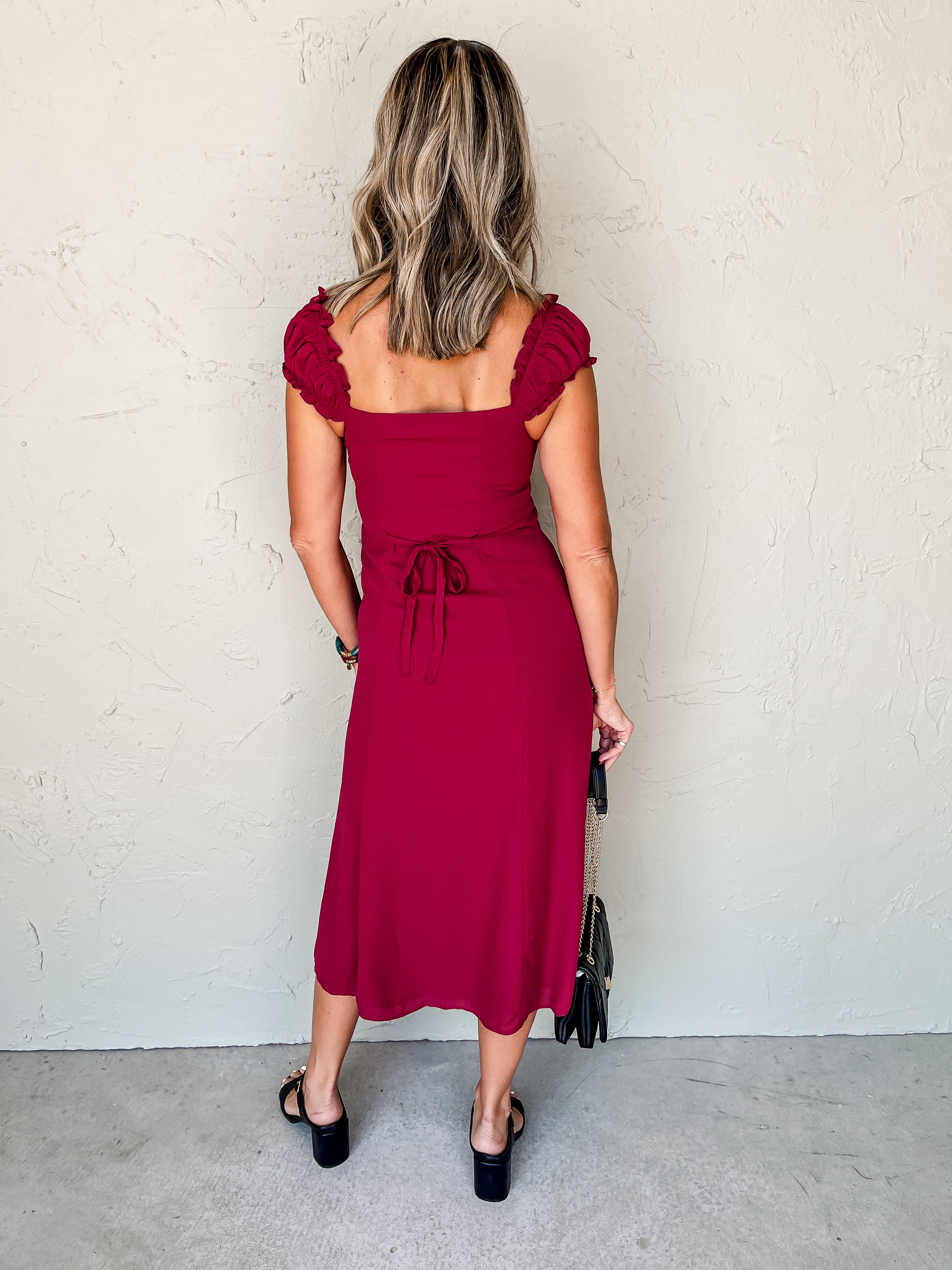 Always In Love Cap Sleeve Midi Dress