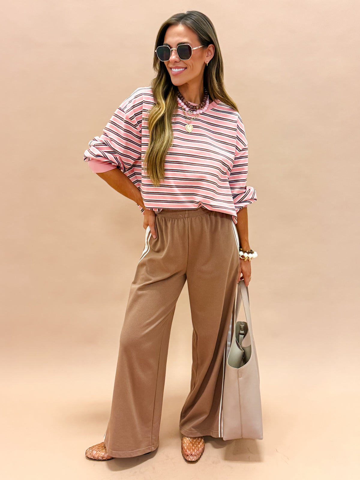 Amara Striped Sweatshirt-Rose Multi