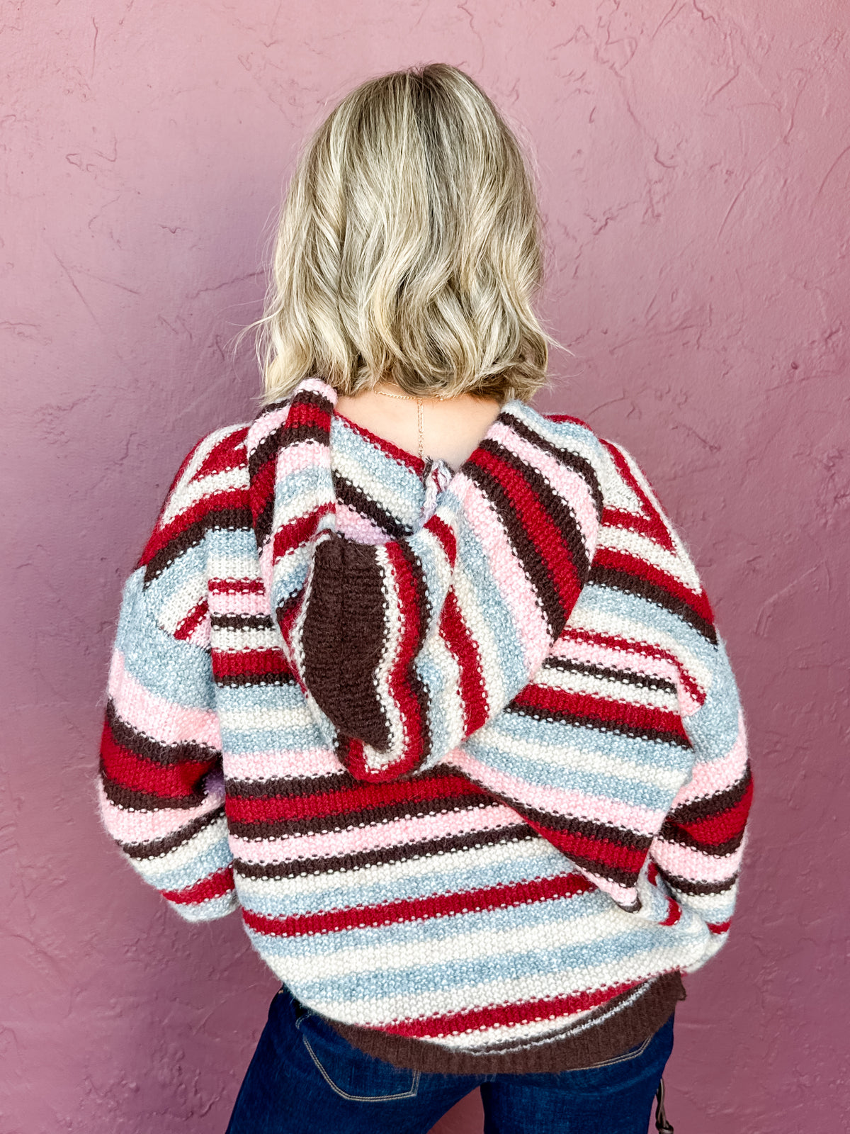 Amelie Striped Hooded Cardigan