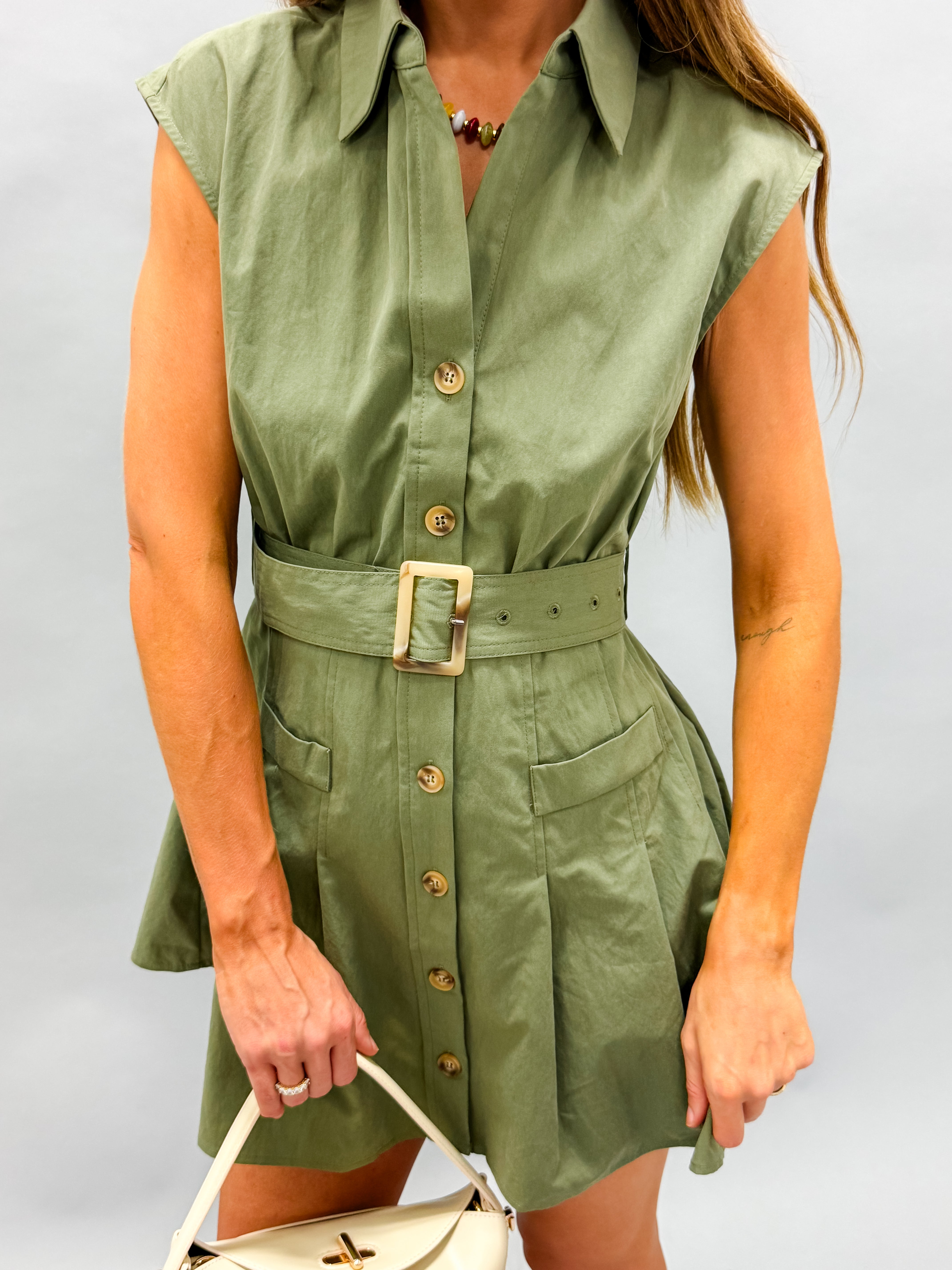 Anita Sleeveless Shirt Dress
