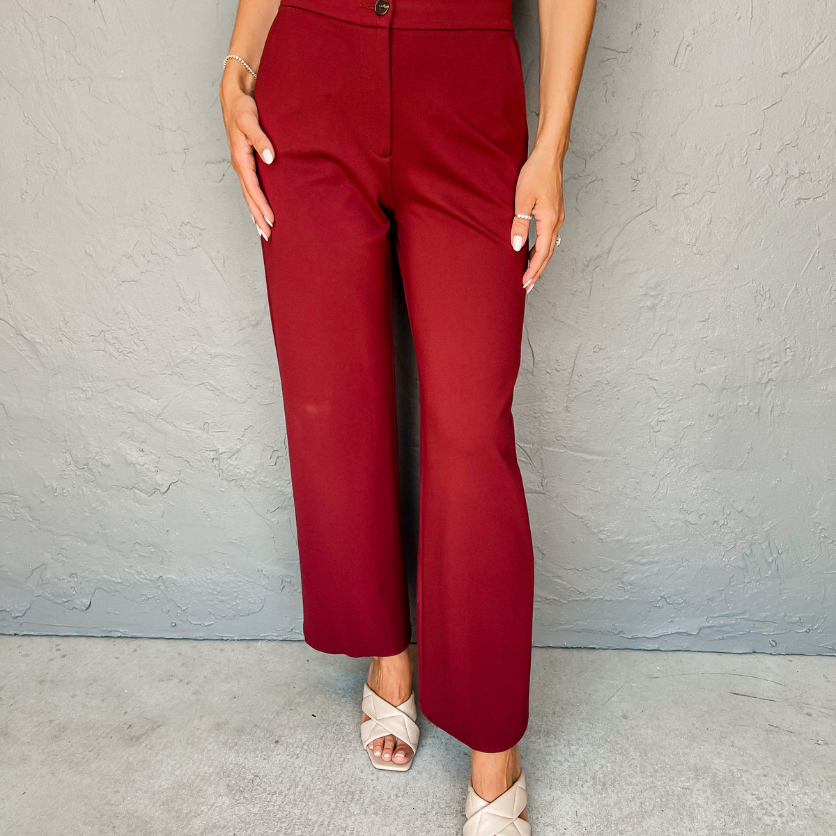 Falling in Love Again Wine Red Wide Leg Pants  Red wide leg pants, Simple  outfits, Wide leg pants