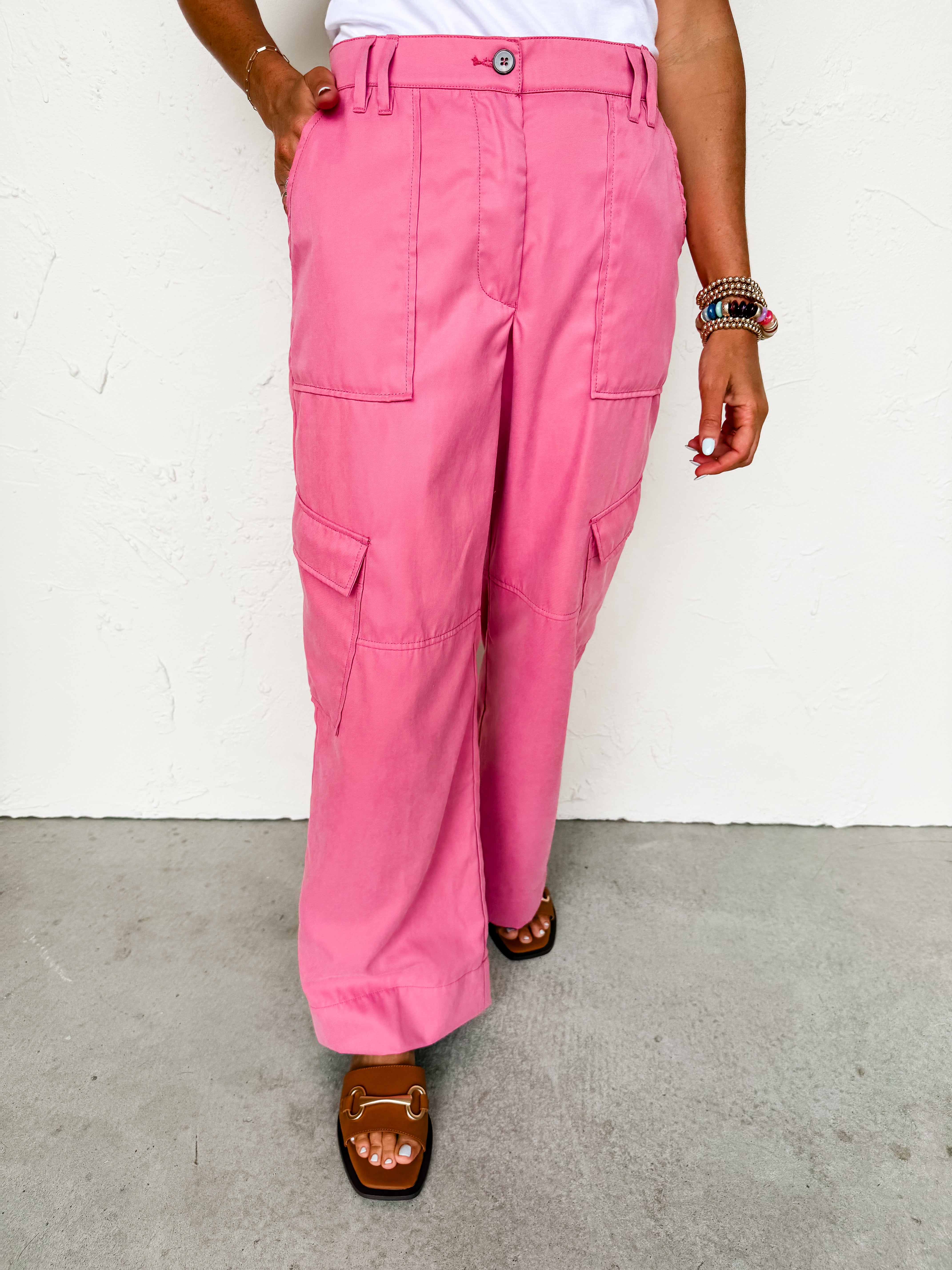 [Another Love] Cairo Cargo Pant-Soft Cherry