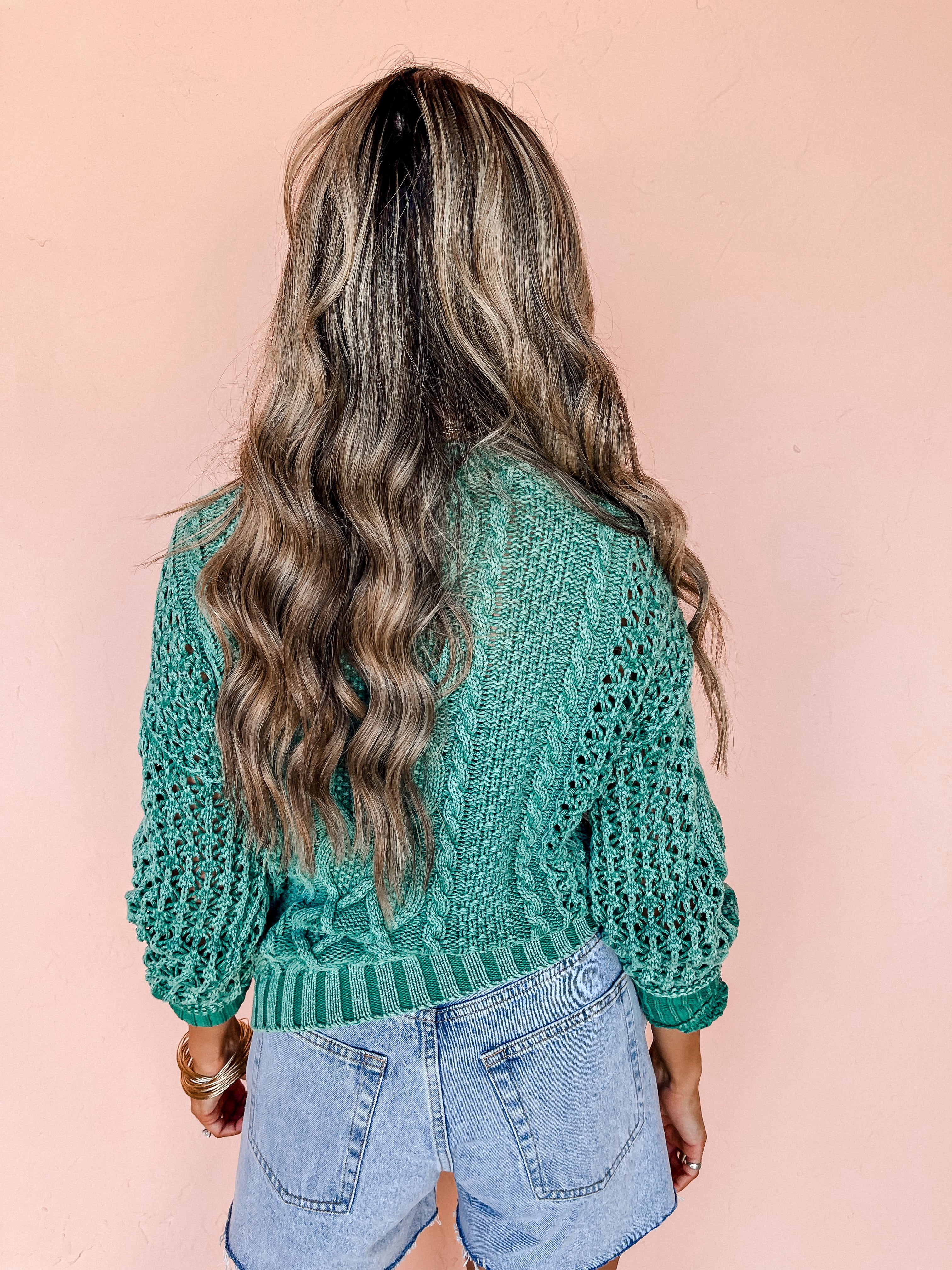 [Another Love] Claudia Vintage Washed Sweater-Garden Green