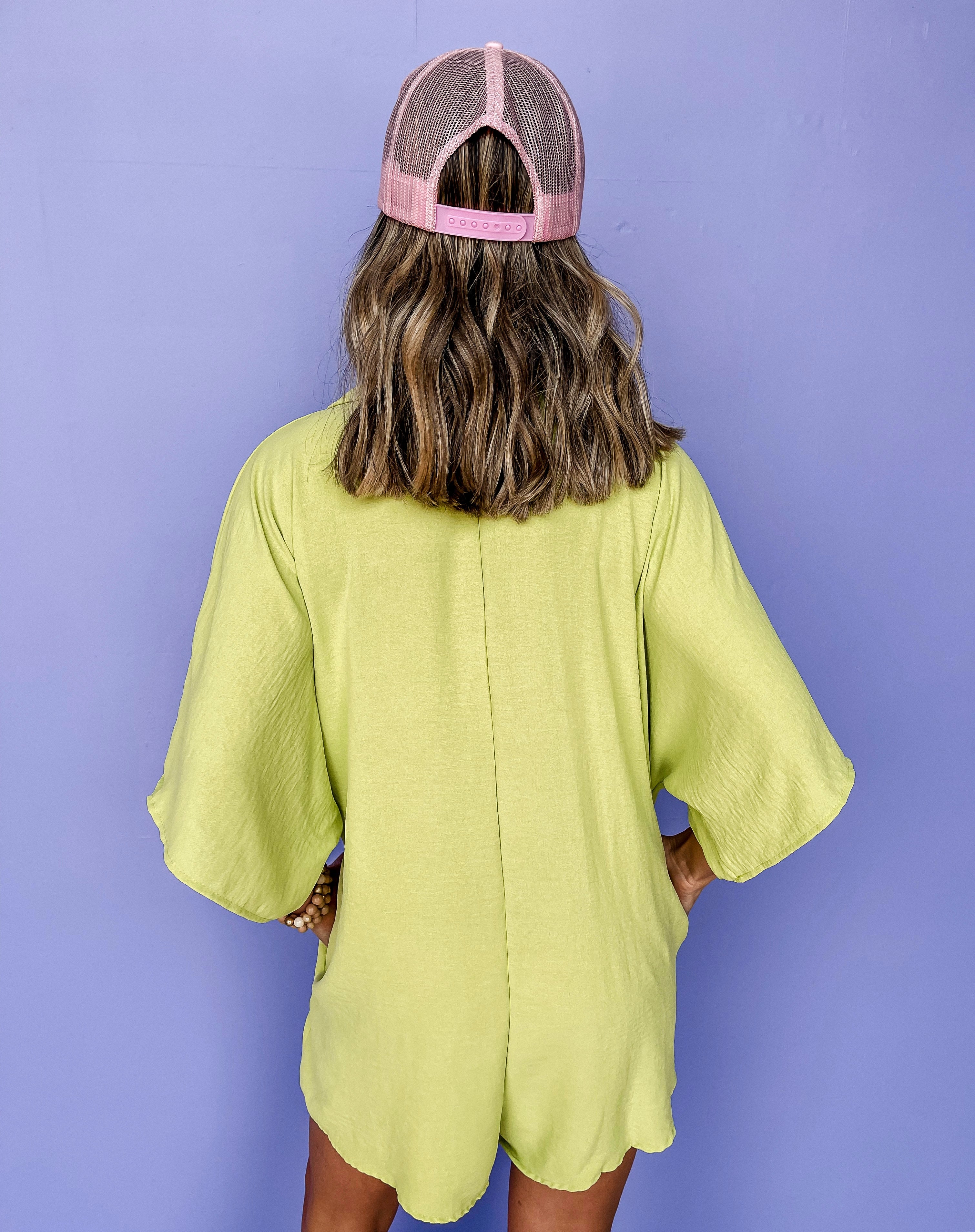 Anything For You Oversized Romper-Lime