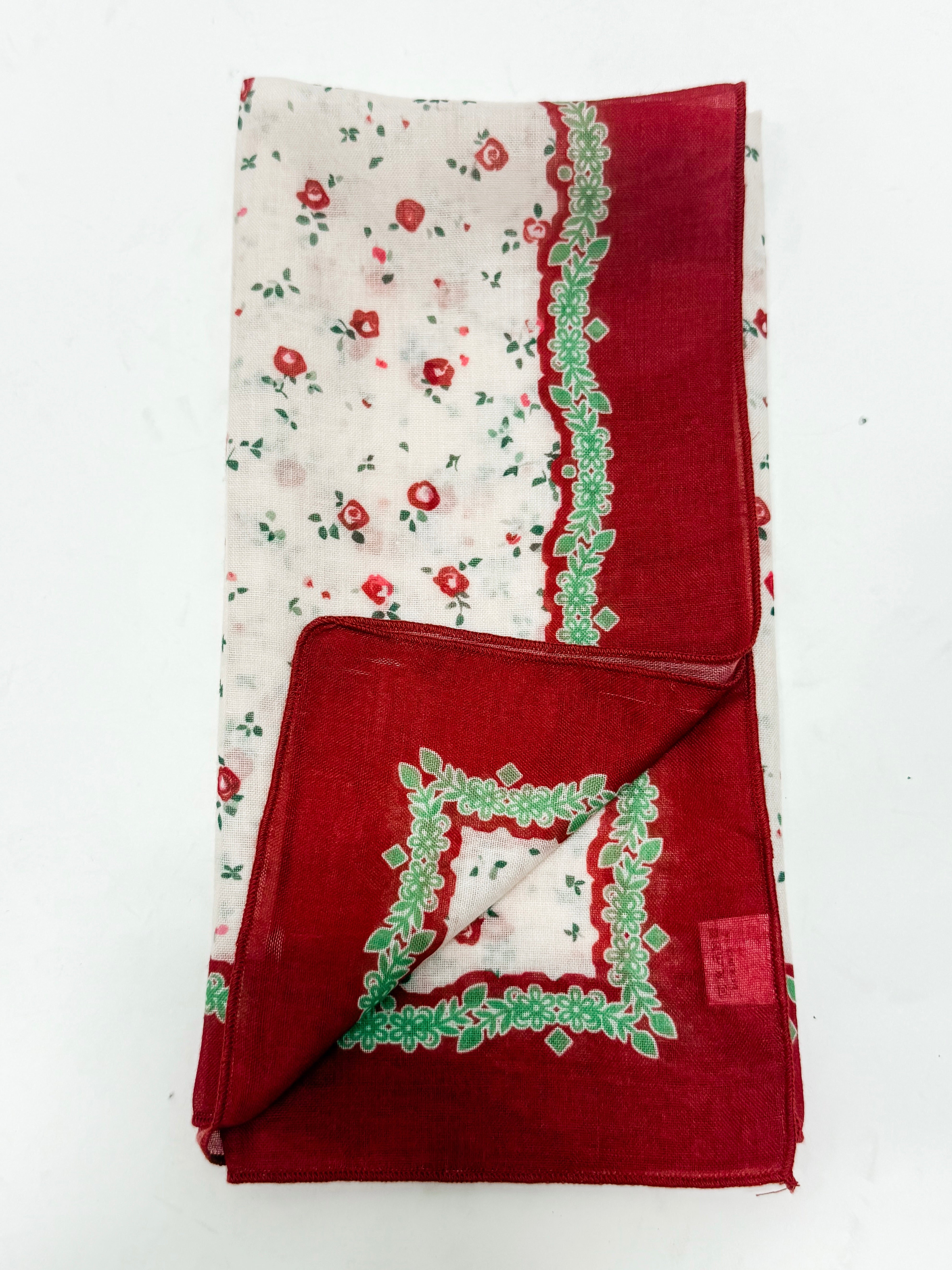 Aria Red Floral Square Scarf