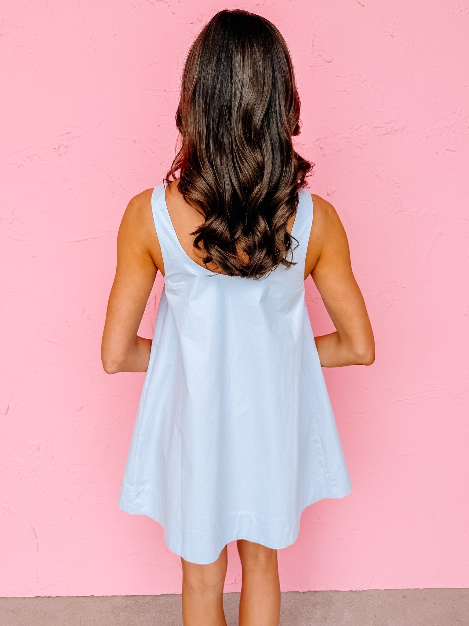 pale blue swing dress This Is It Light Blue Embroidered Swing Dress – Shop the Mint main image 1