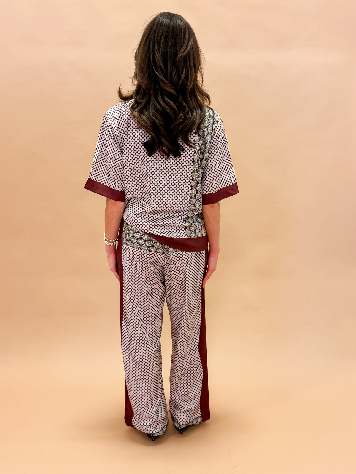 Aubrey Geometric Print Pant Set