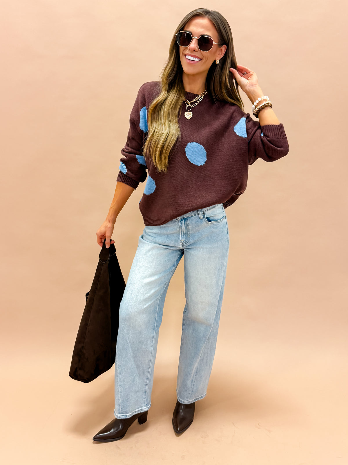 Audrina Polka Dot Sweater