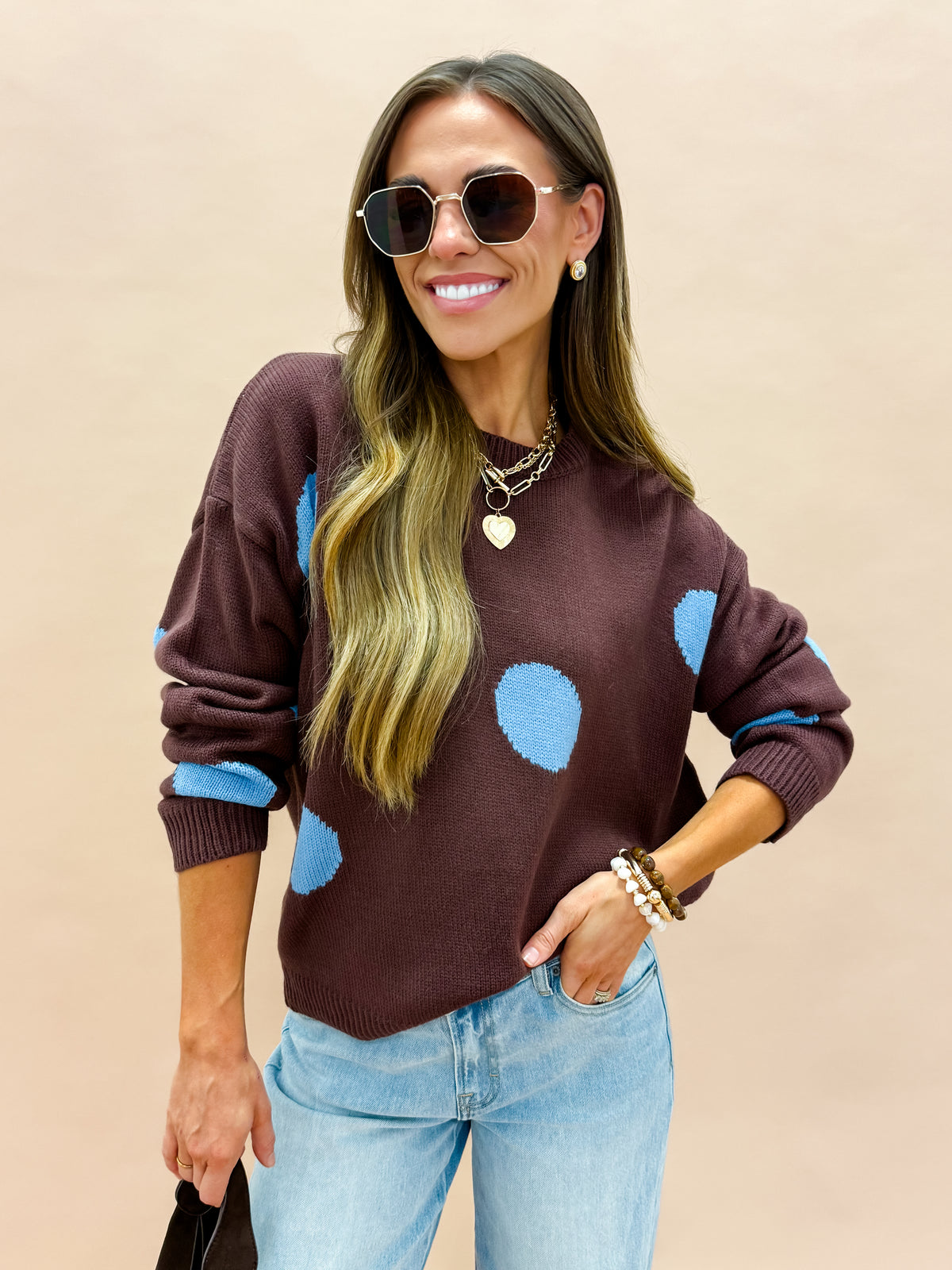 Audrina Polka Dot Sweater
