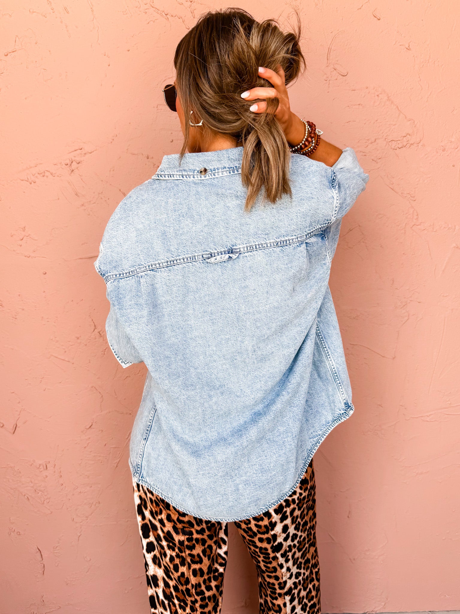 Autumn Skies Oversized Denim Top