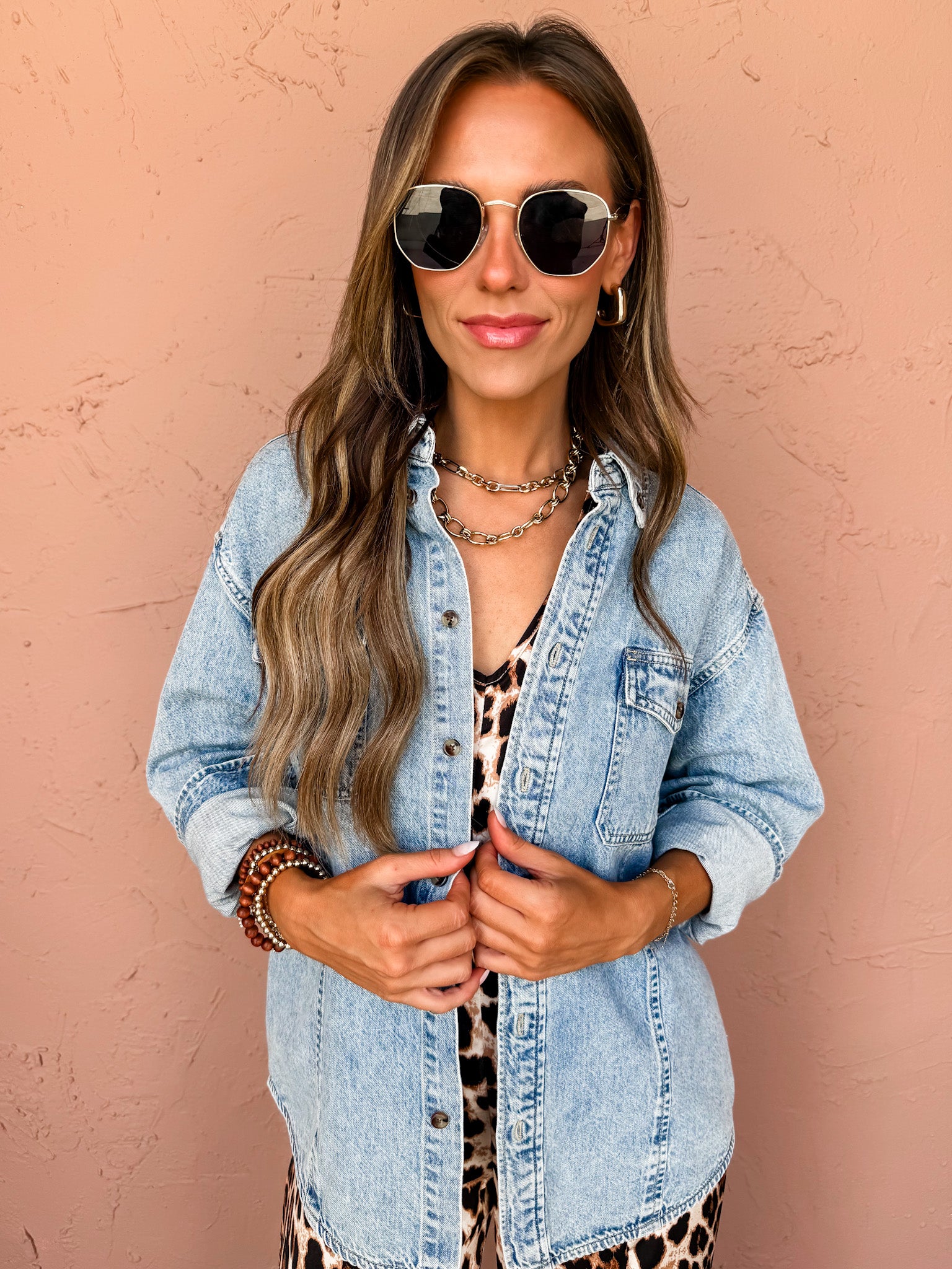 Autumn Skies Oversized Denim Top