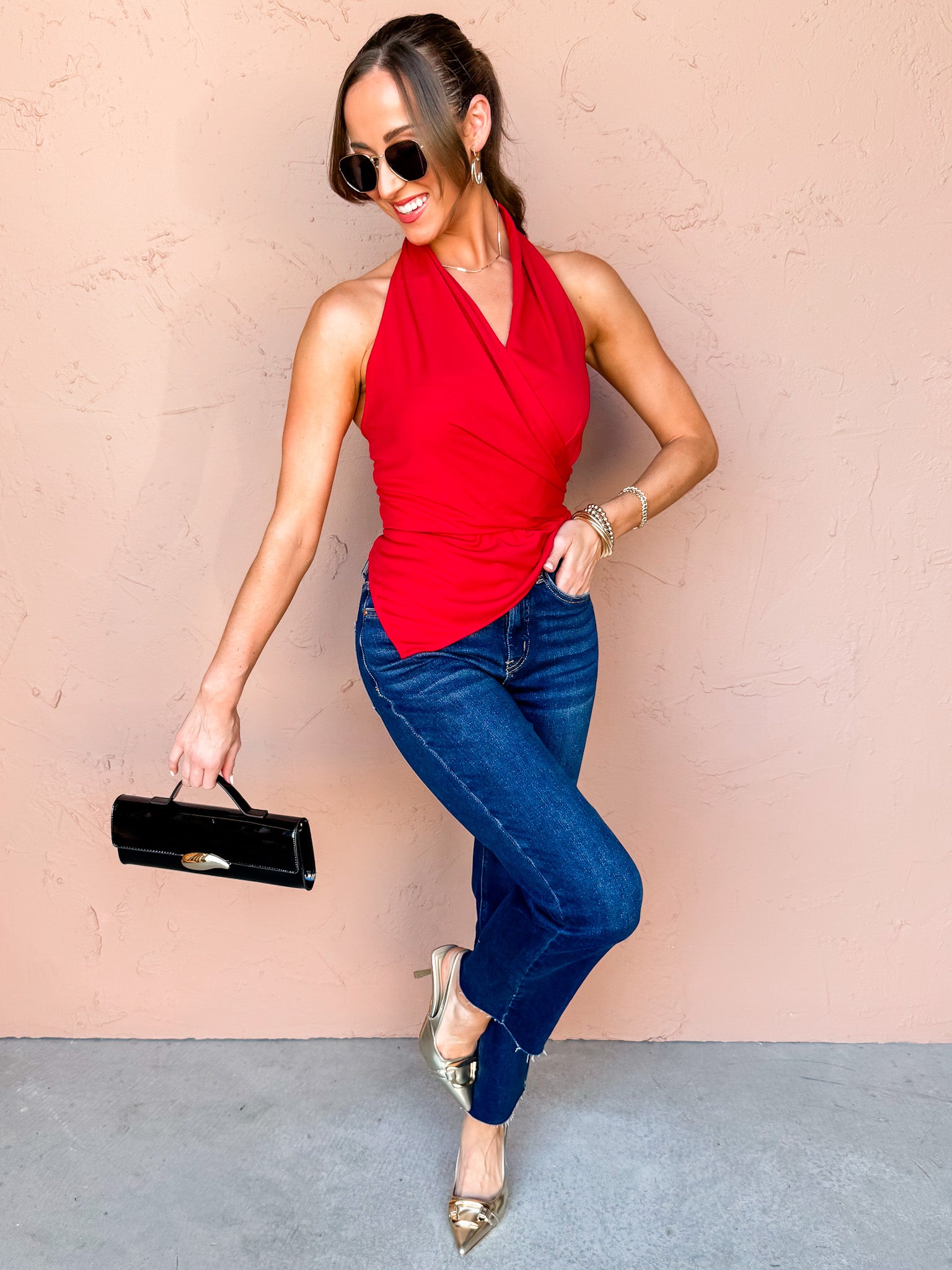 Back In Time Cross Halter Neck Top