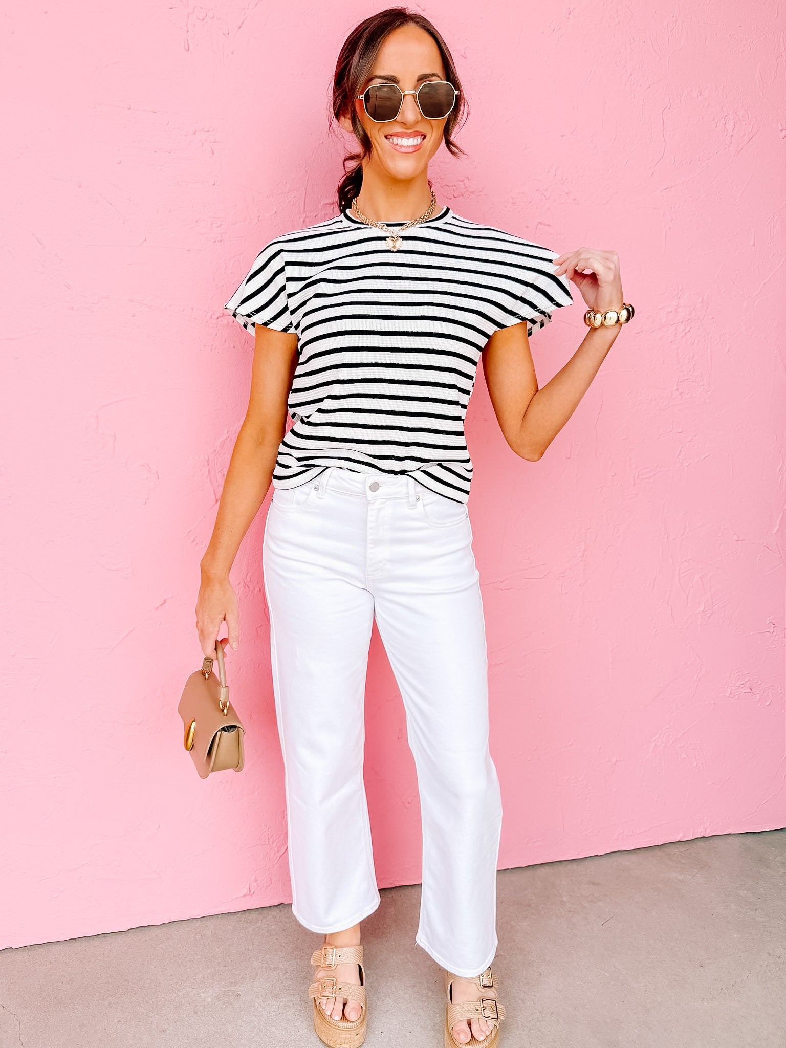 Bailey Striped Top-Black