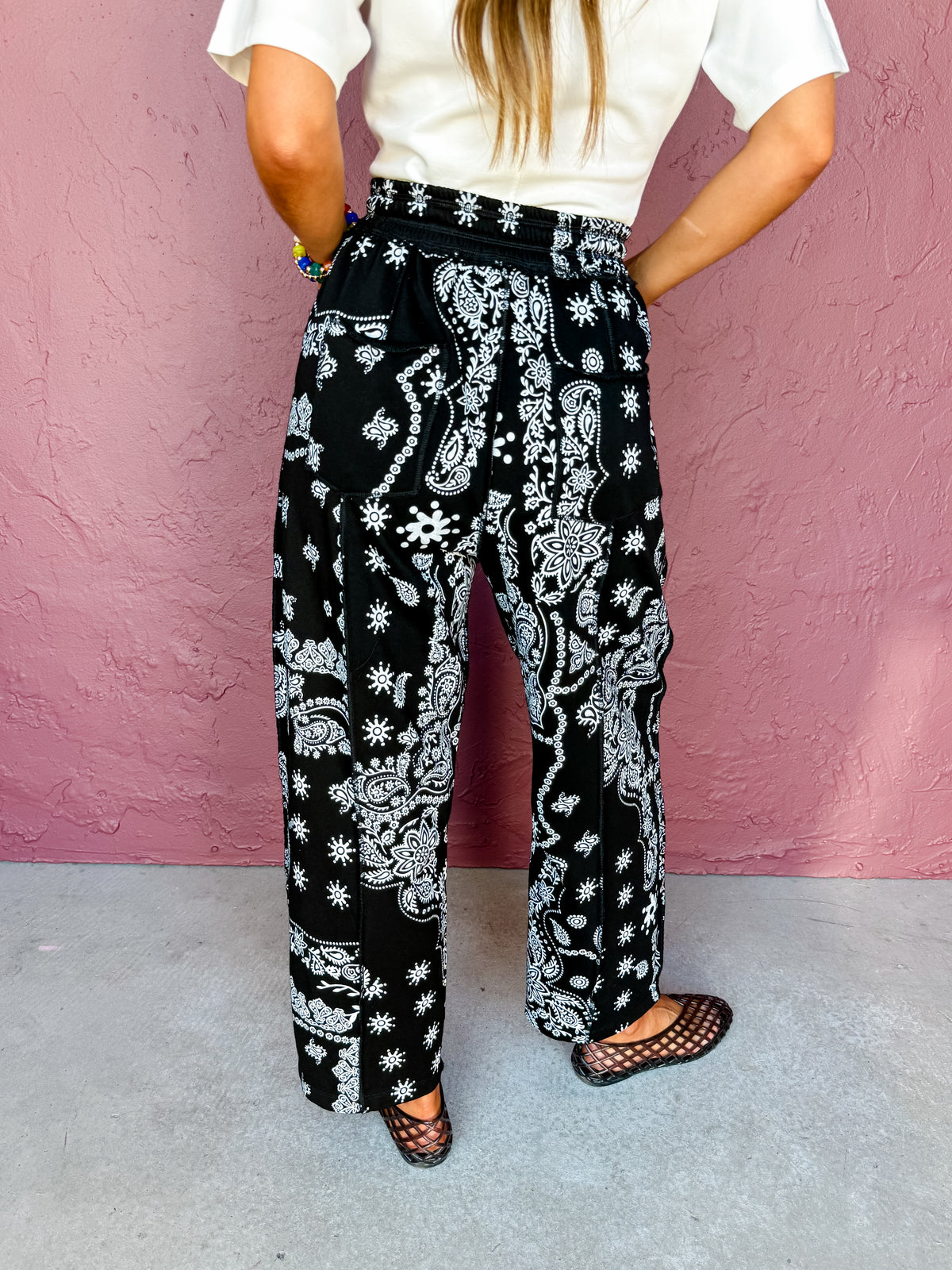 Bandera Barrel Knit Pants-Black