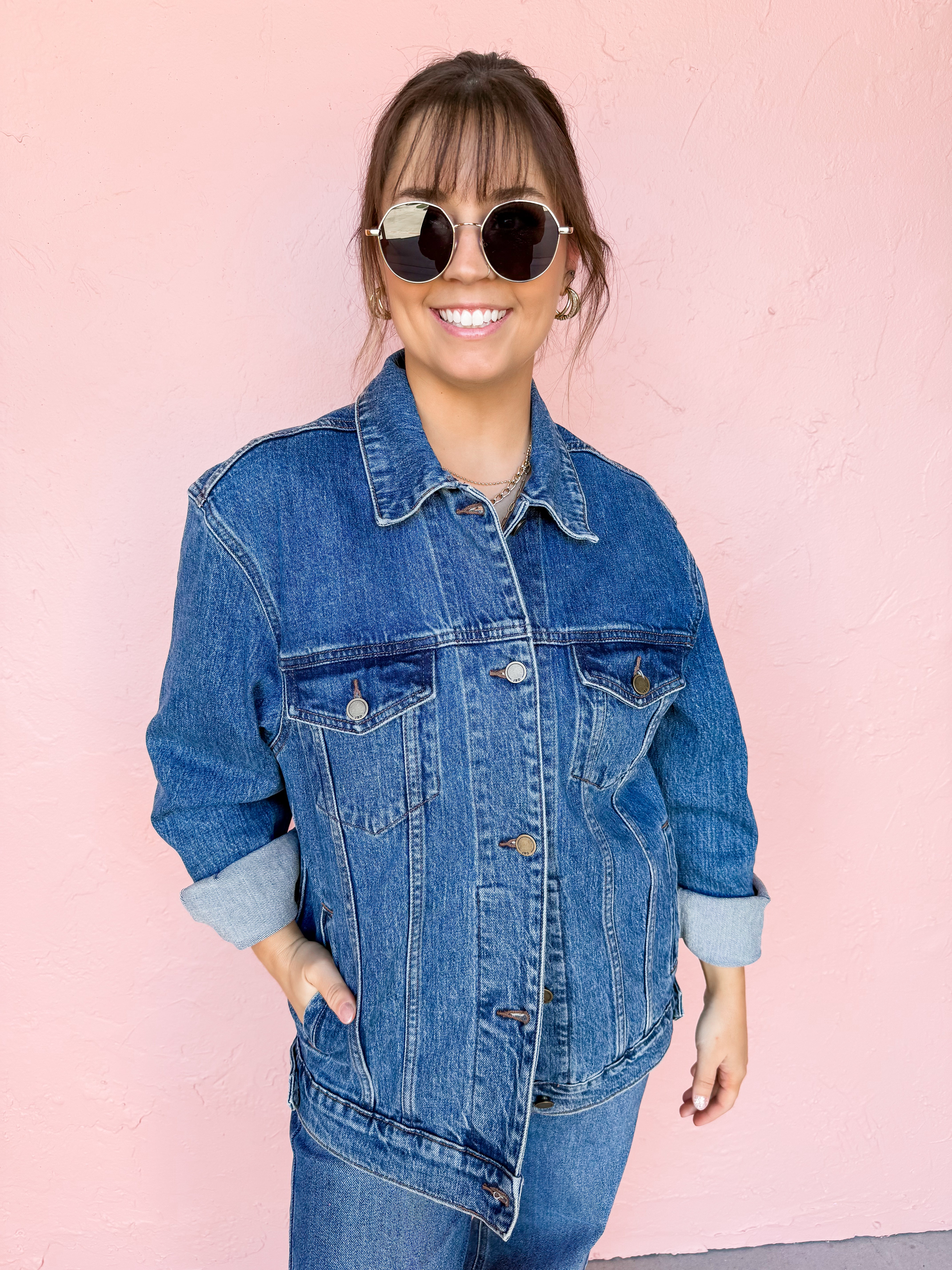 Bandera Oversized Denim Jacket Dark Denim Small