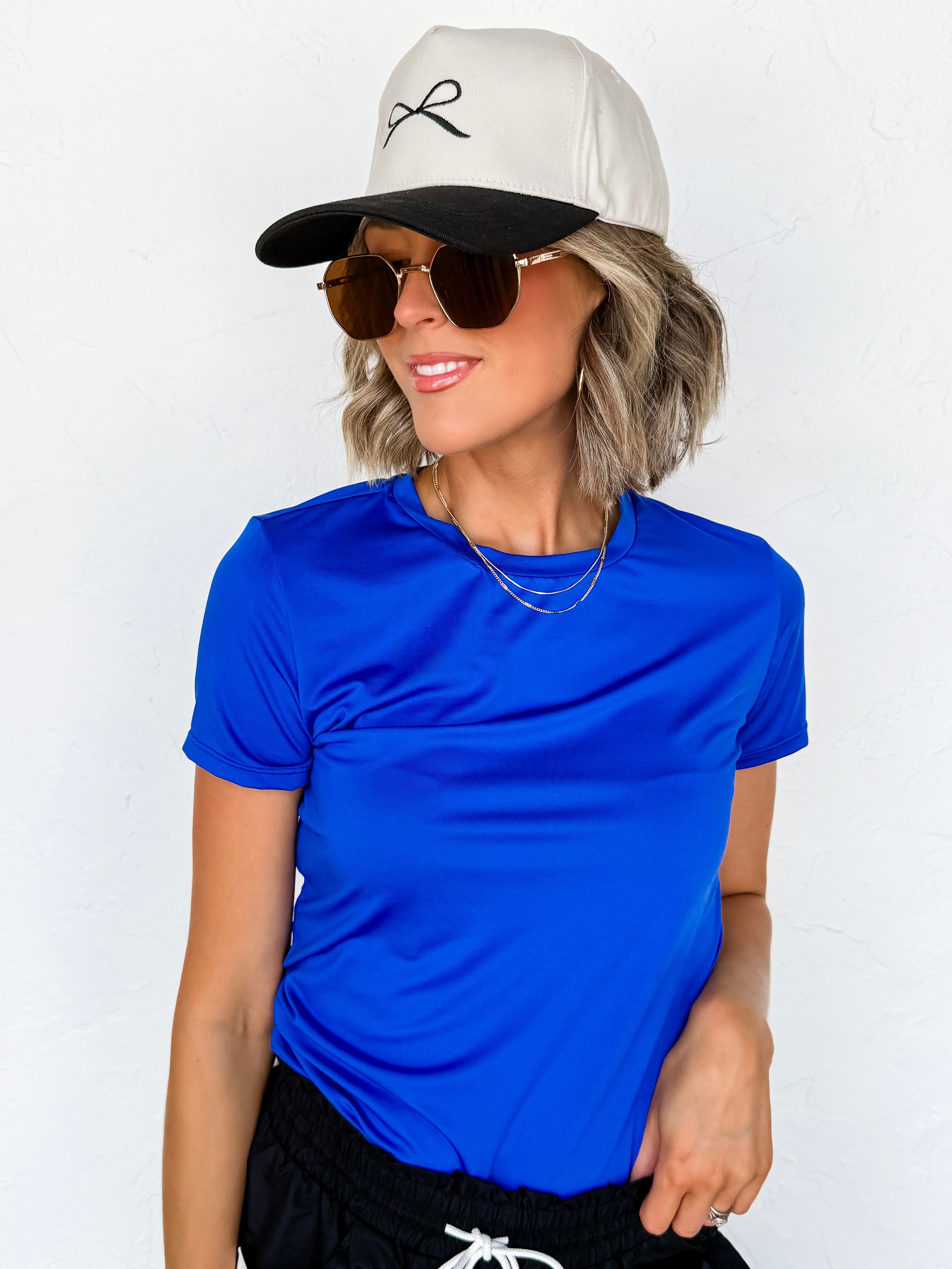 Bea Short Sleeve Top-Blue