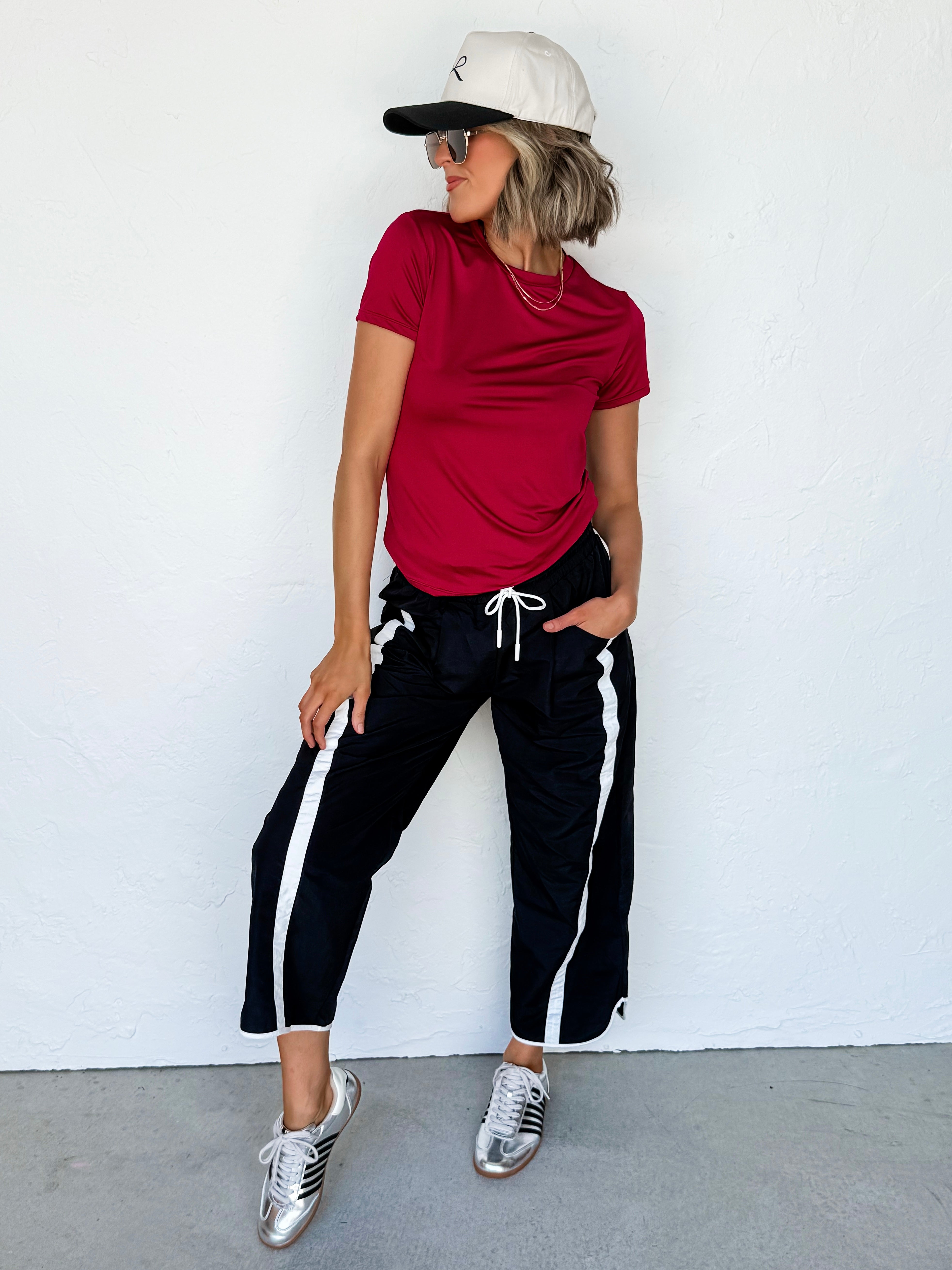 Bea Short Sleeve Top-Red