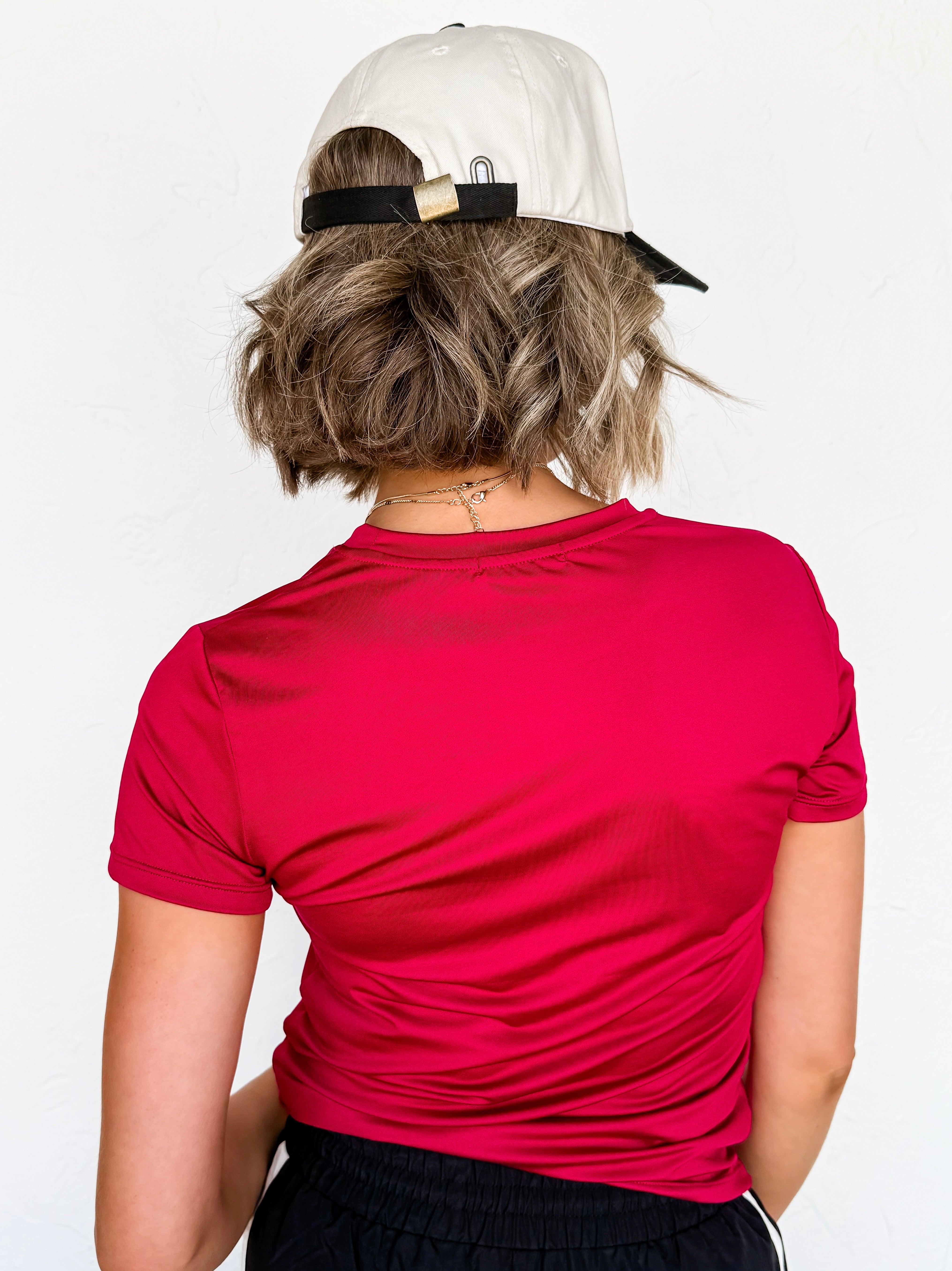 Bea Short Sleeve Top-Red