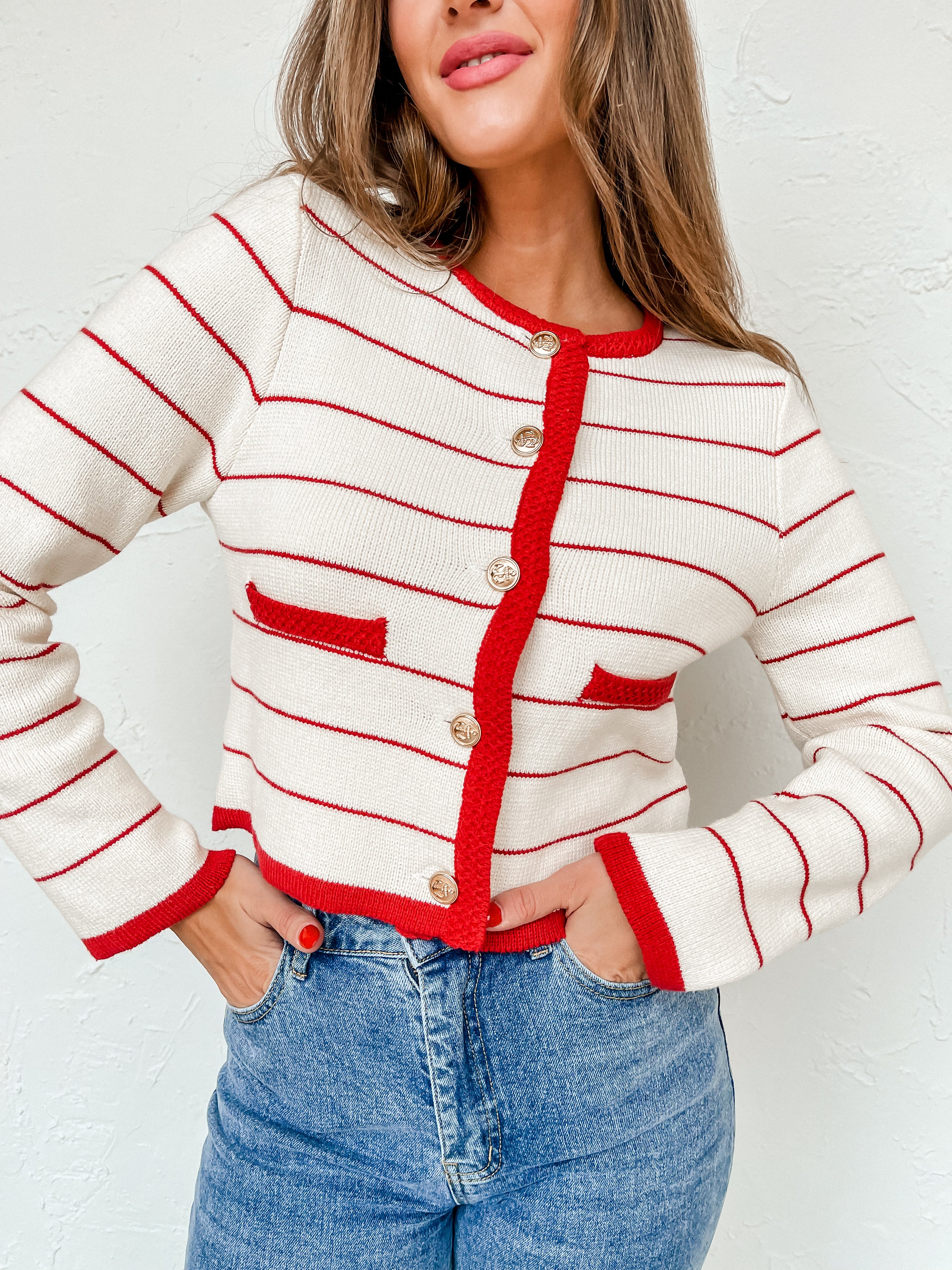 Beautiful Love Striped Button Front Cardigan