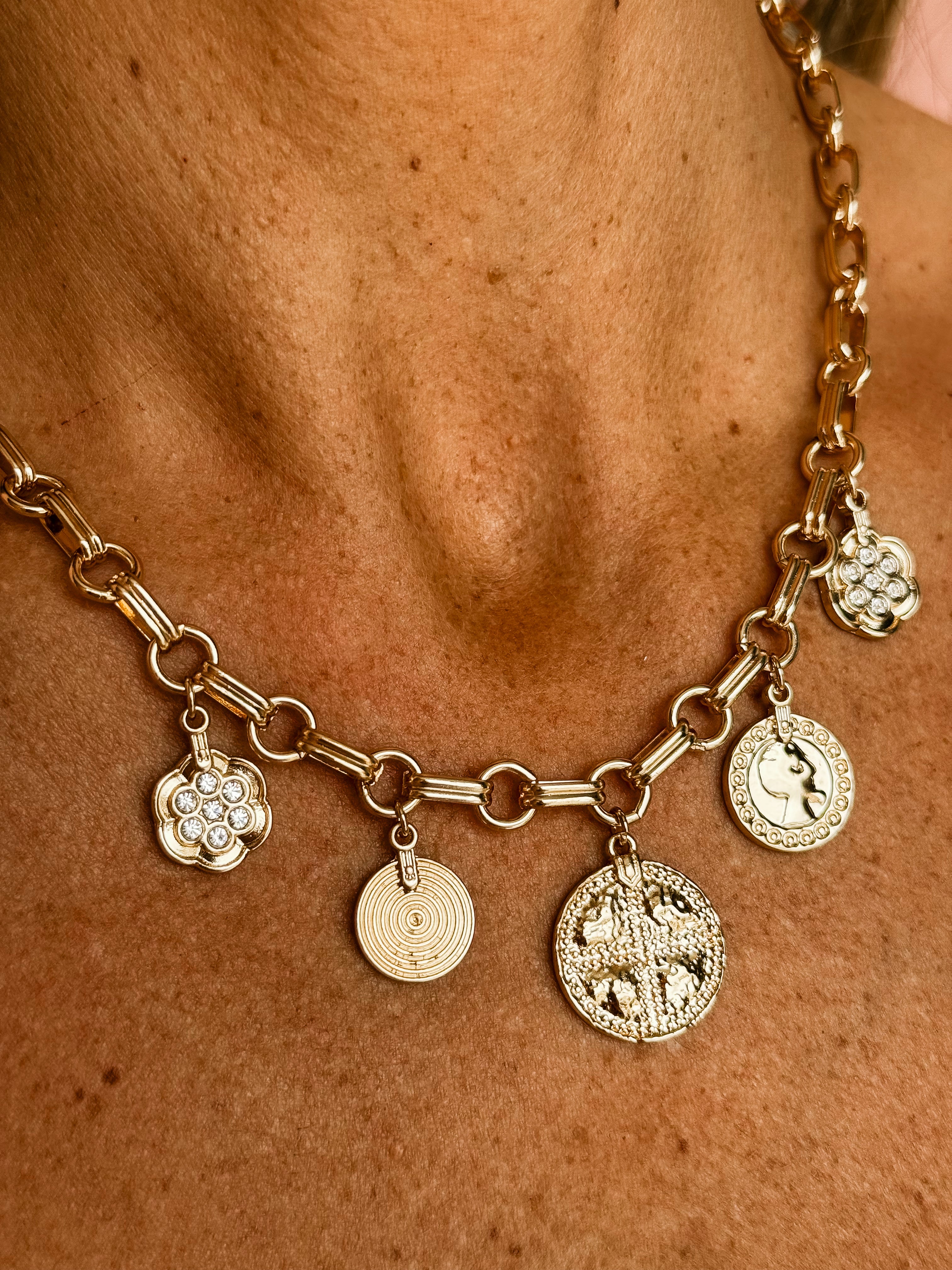 Beloved Memory Mixed Coin Charm Necklace