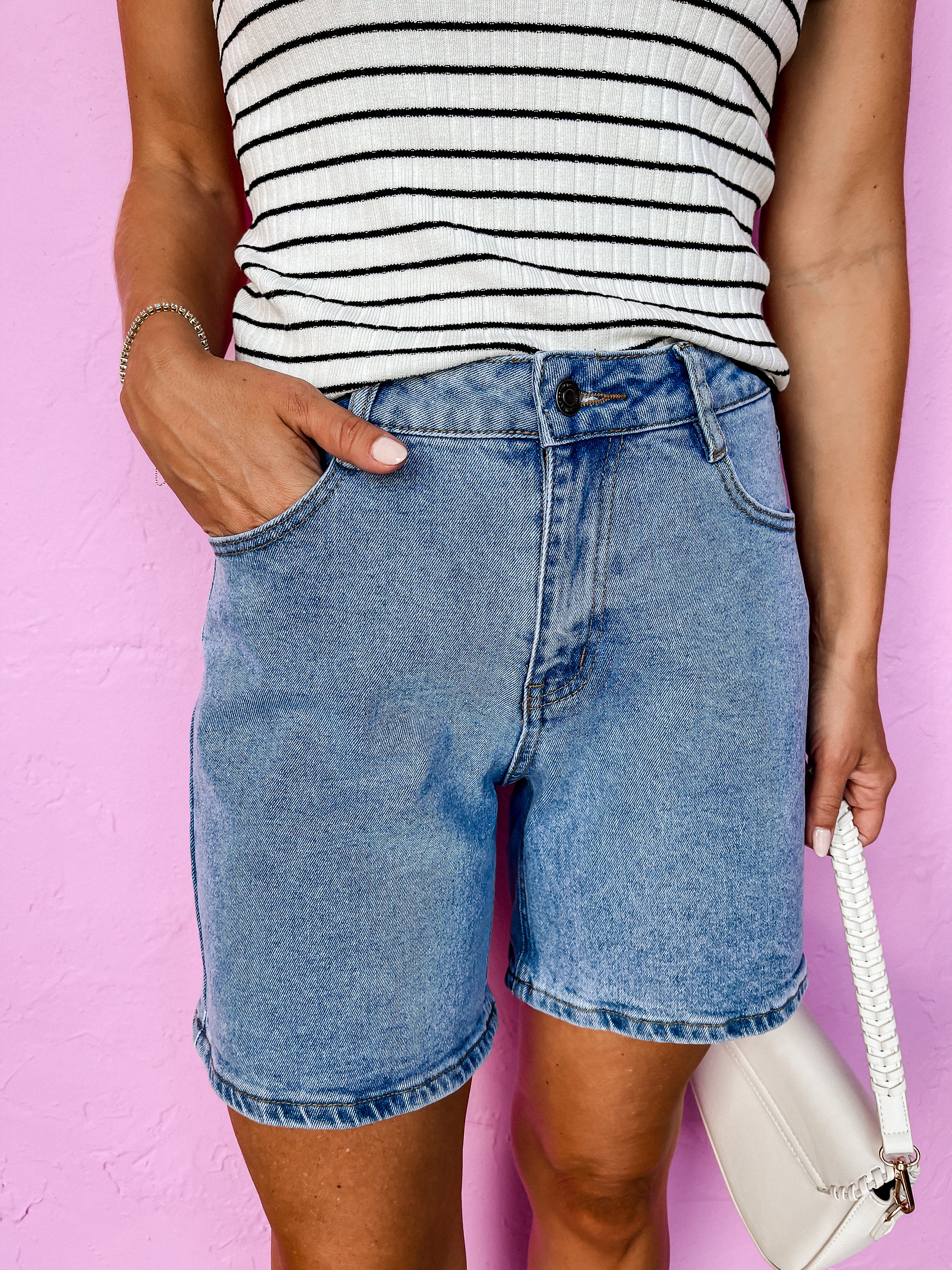 Berkeley Bermuda Denim Mom Shorts