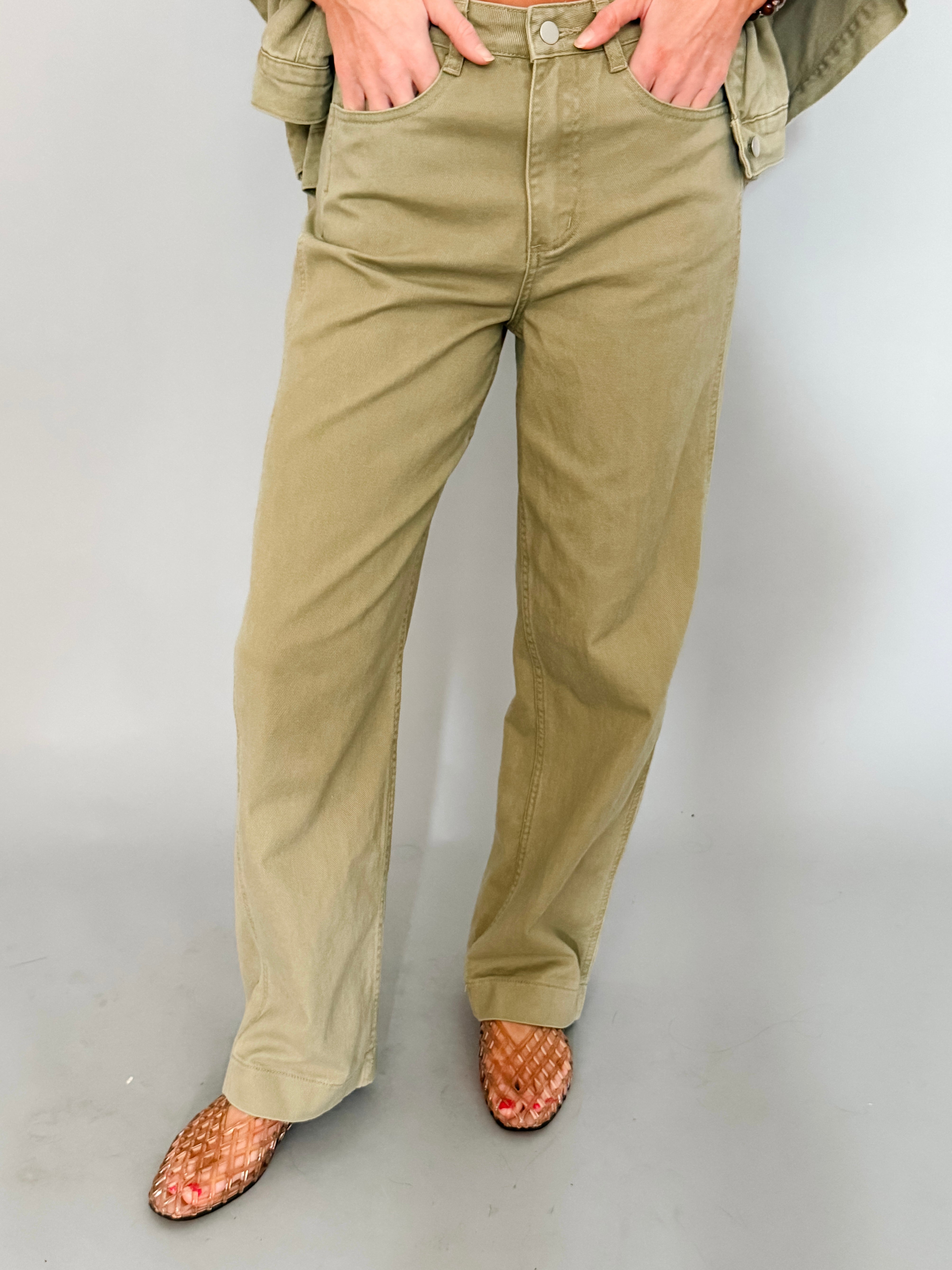 Bethany High Rise Slim Fit Twill Pants