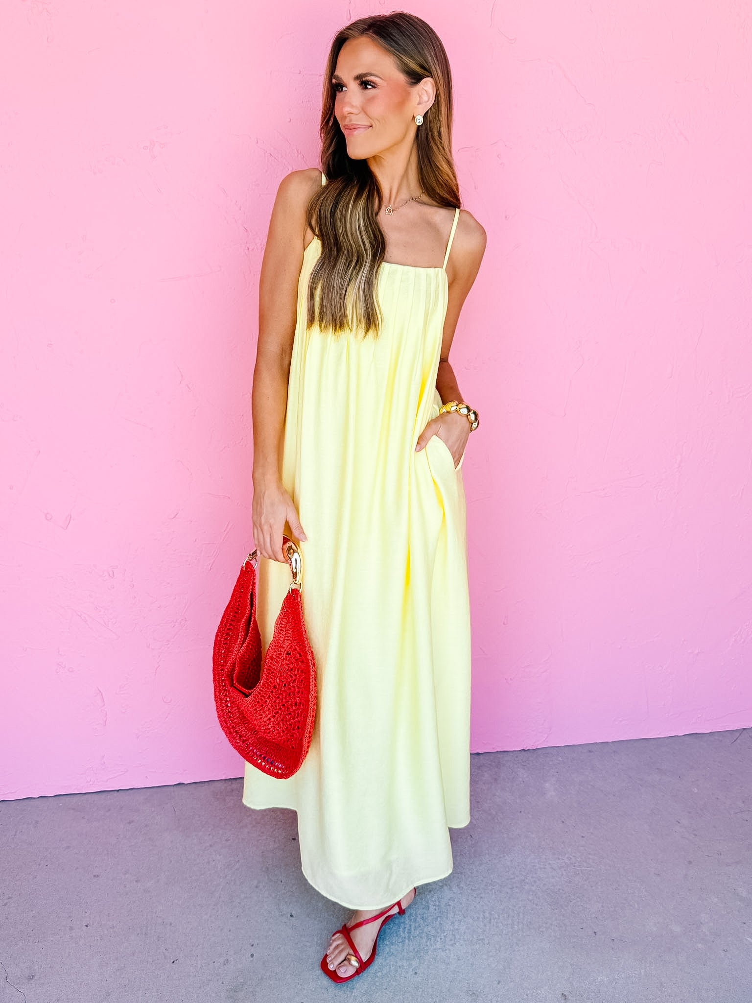 spaghetti strap dress maxi Beverly Pleated Spaghetti Straps Maxi Dress