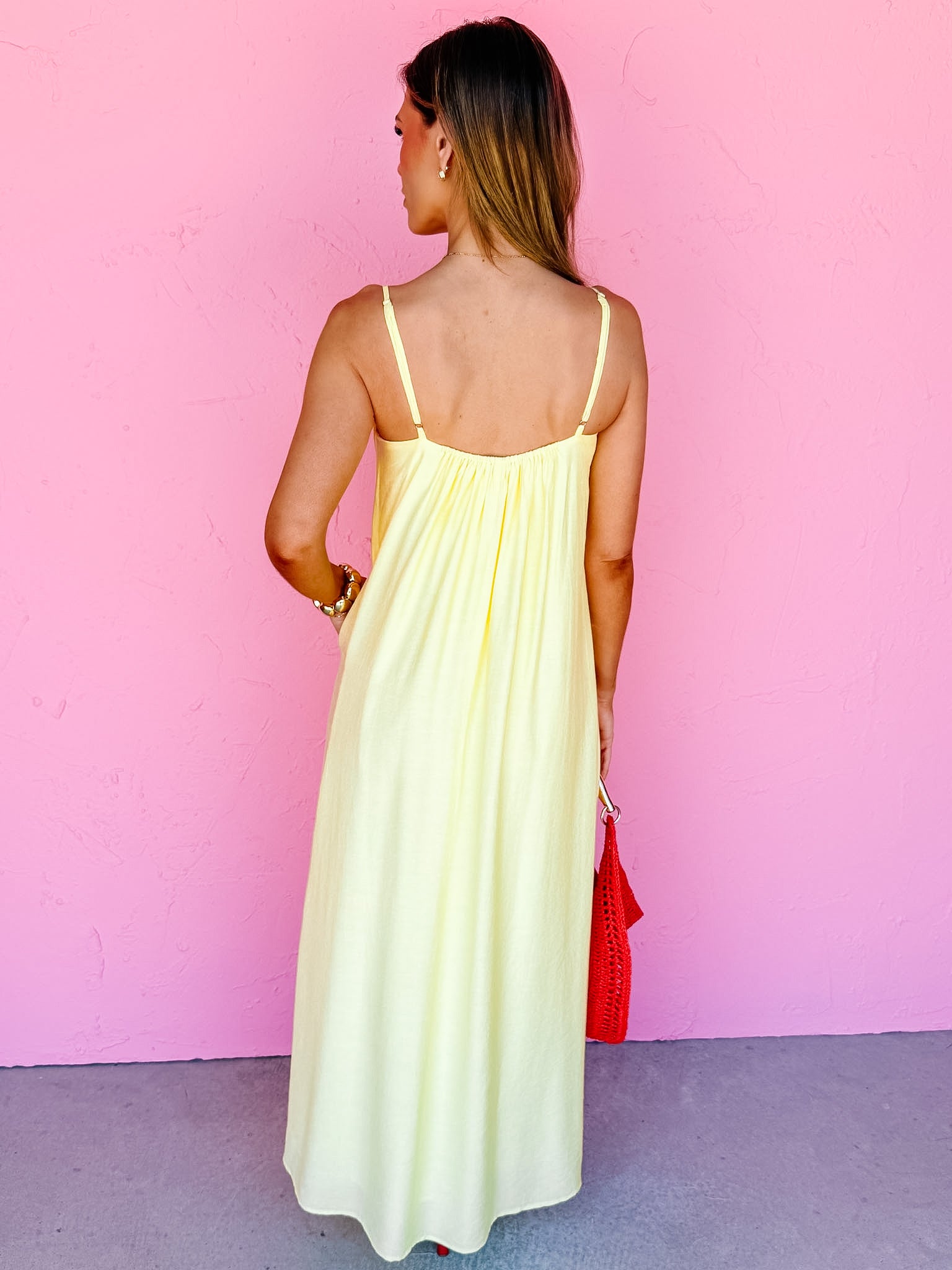Beverly Pleated Spaghetti Straps Maxi Dress