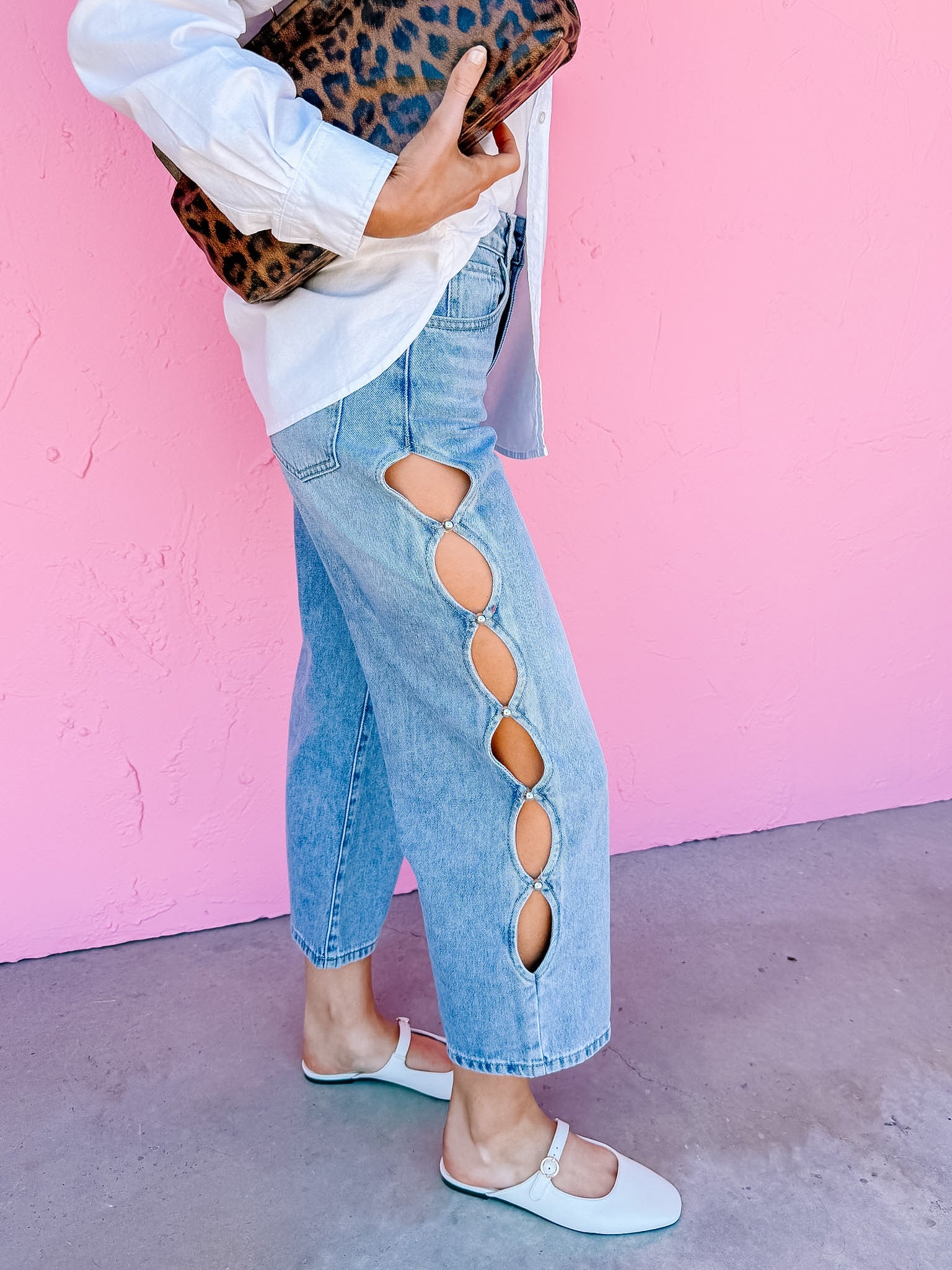 Bliss Cut Out Wide Leg Jeans