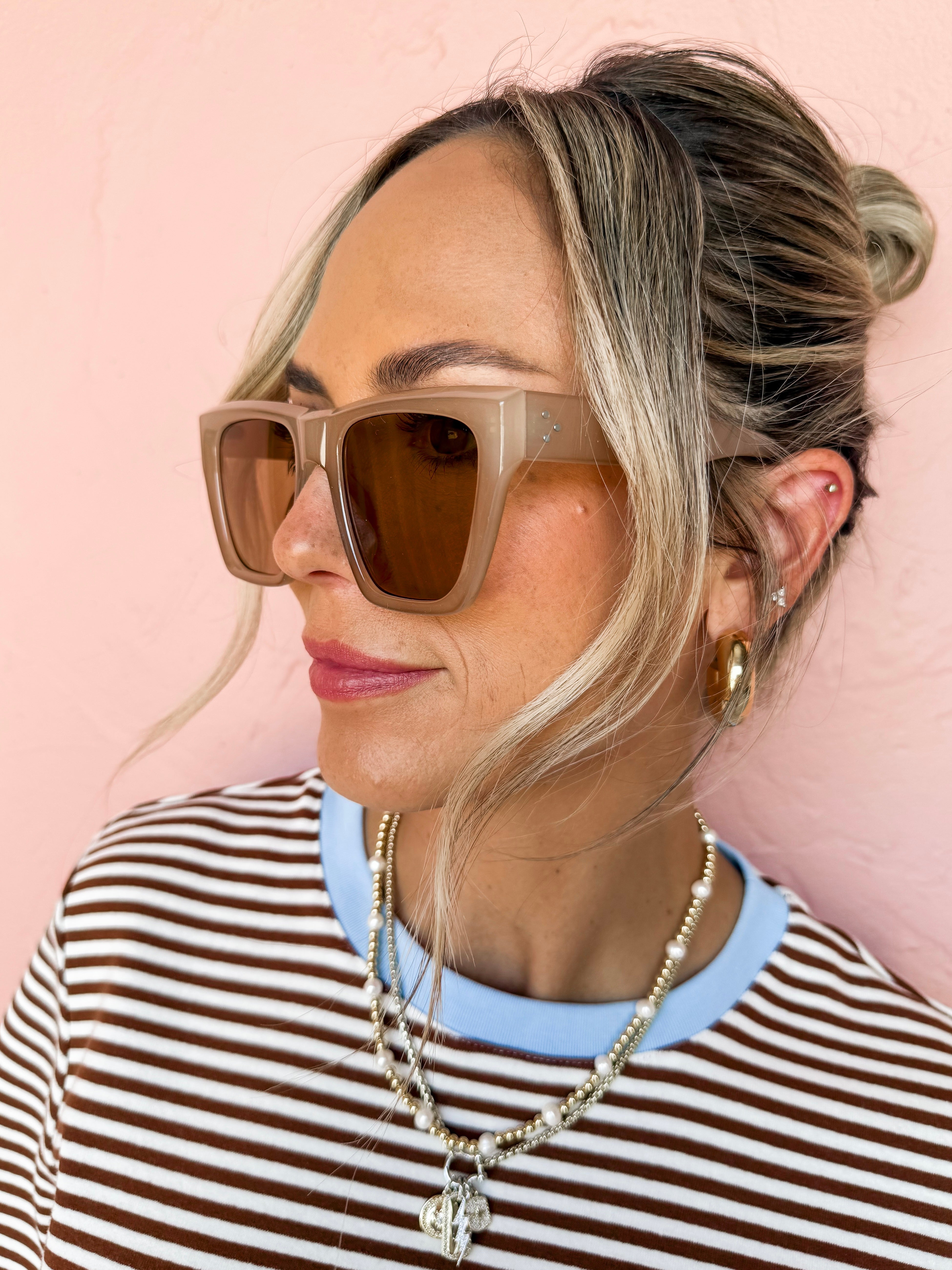 Blissful Beams Fashion Sunglasses-Natural