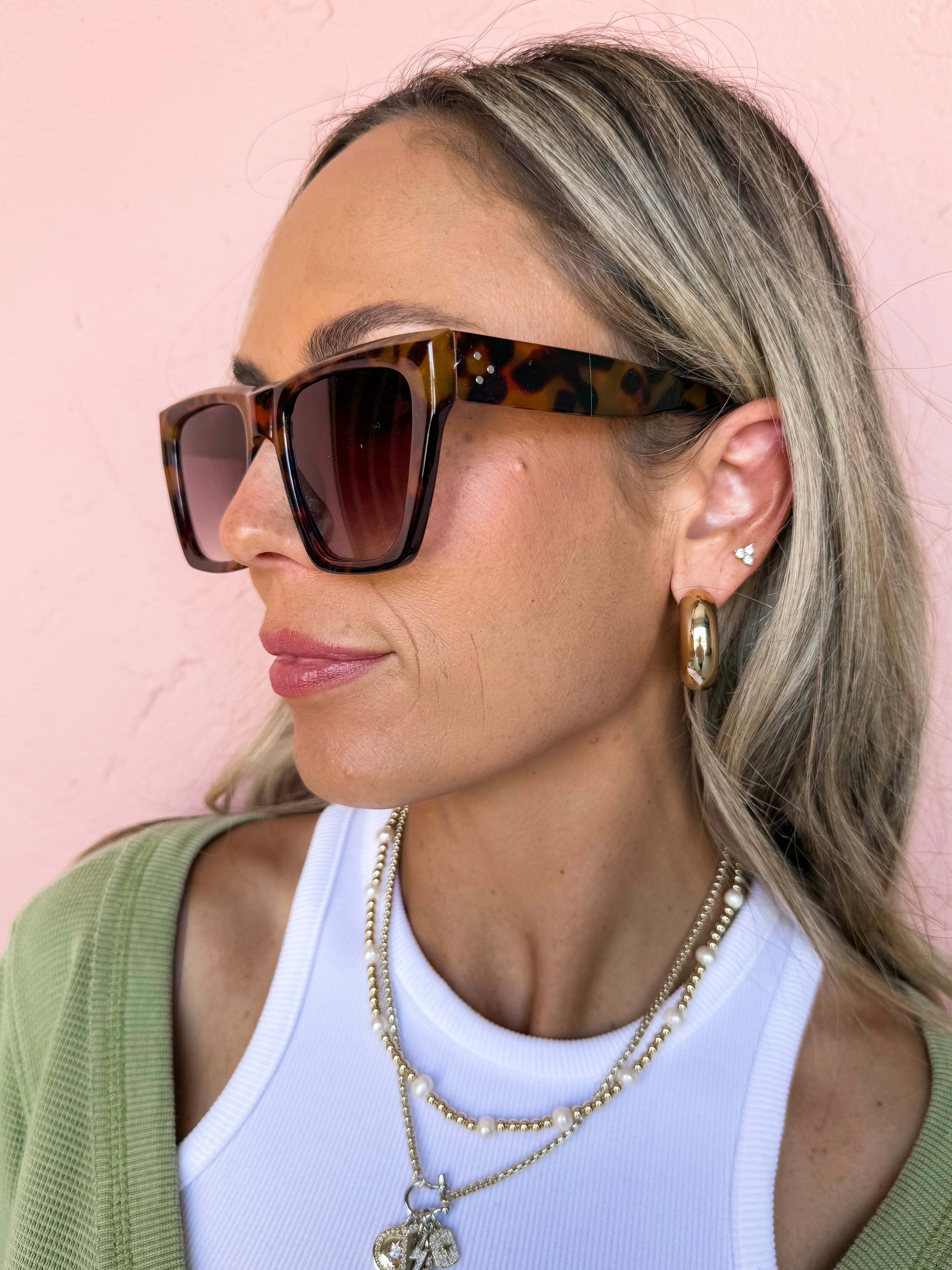 Blissful Beams Fashion Sunglasses-Tortoise